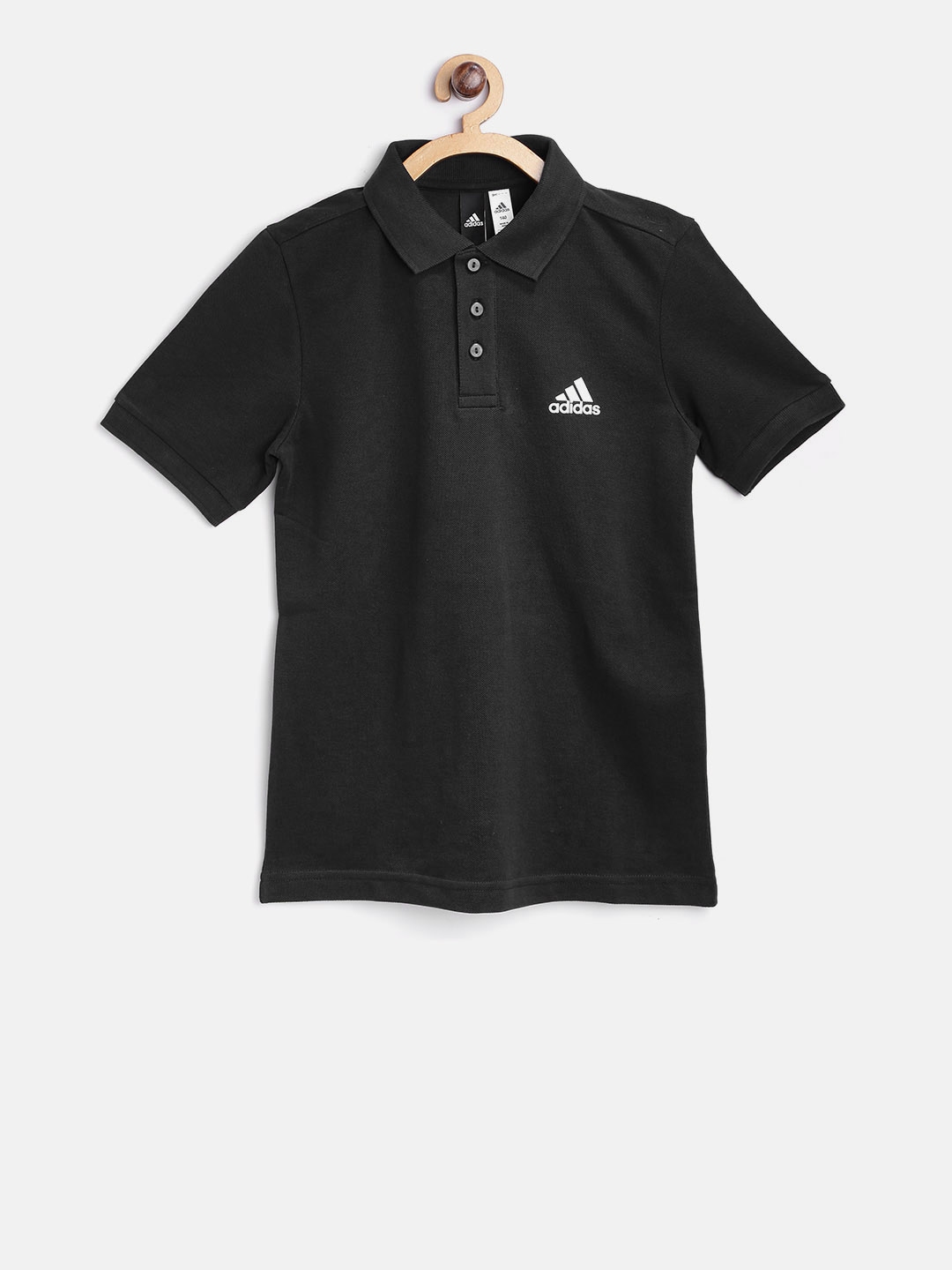 adidas black collar t shirt