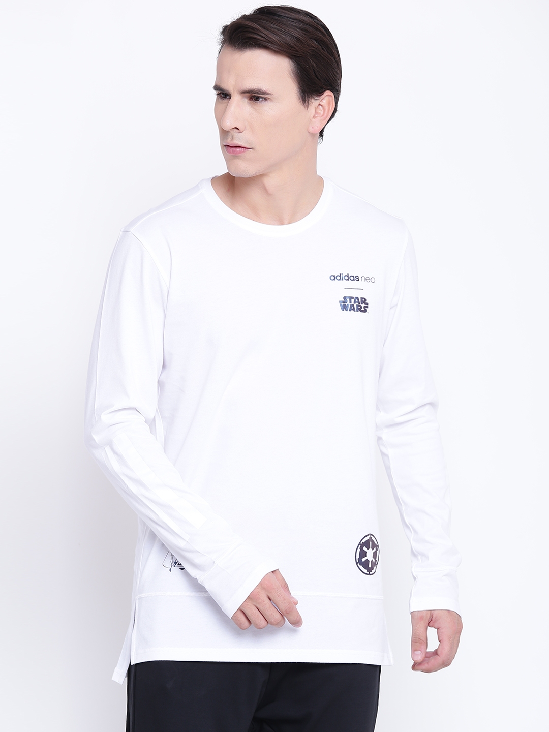 Buy ADIDAS NEO Men White StarWars Solid Neck Pure Cotton T Shirt - Tshirts for Men 2084059 | Myntra
