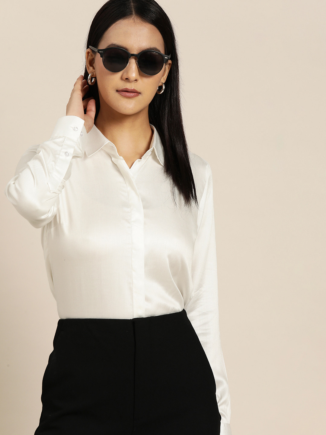 Hancock Off White Regular Fit Formal Shirt