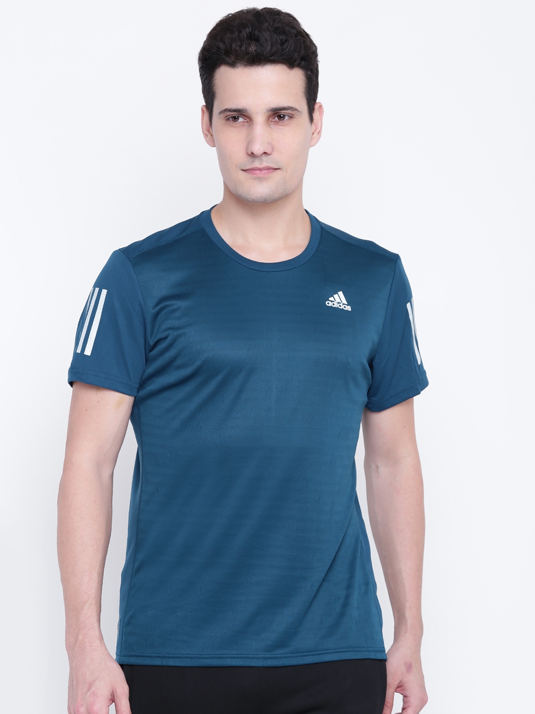 Buy ADIDAS Men Teal Blue Running Response Design Round Running T Shirt - for Men 2084258 |