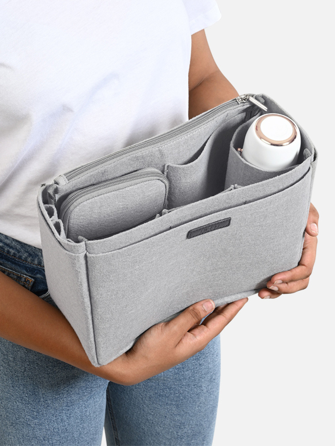 IRTH by House of Titan Women Solid Rectangular Large Handbag Organiser With A Pouch