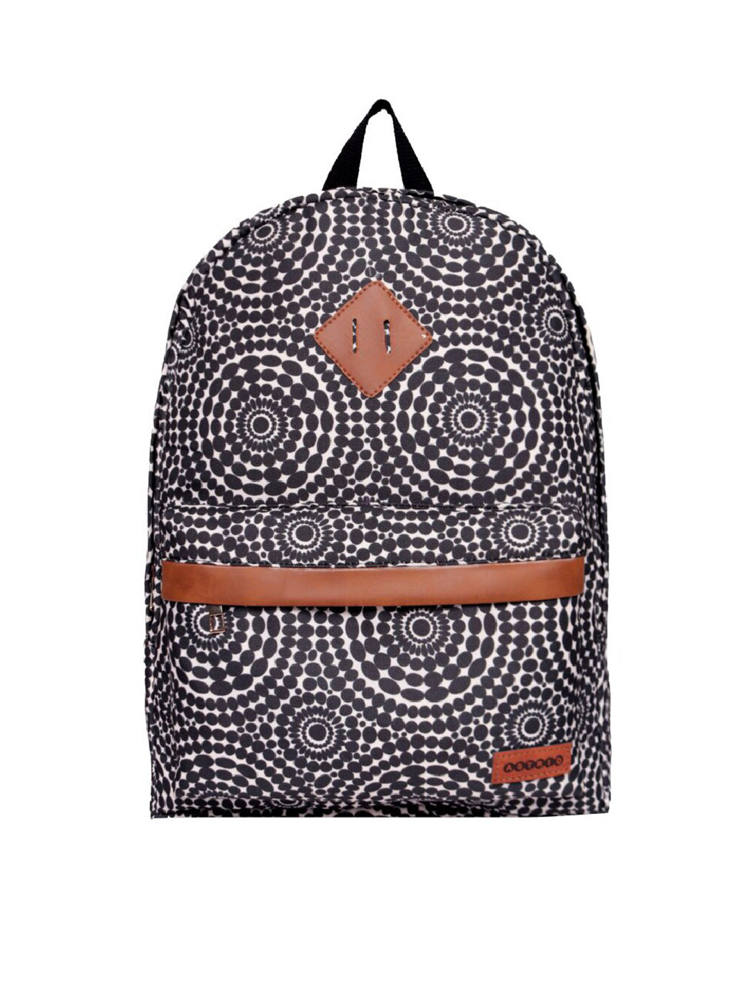 ASTRID Girls Black & White Geometric Cotton Backpack