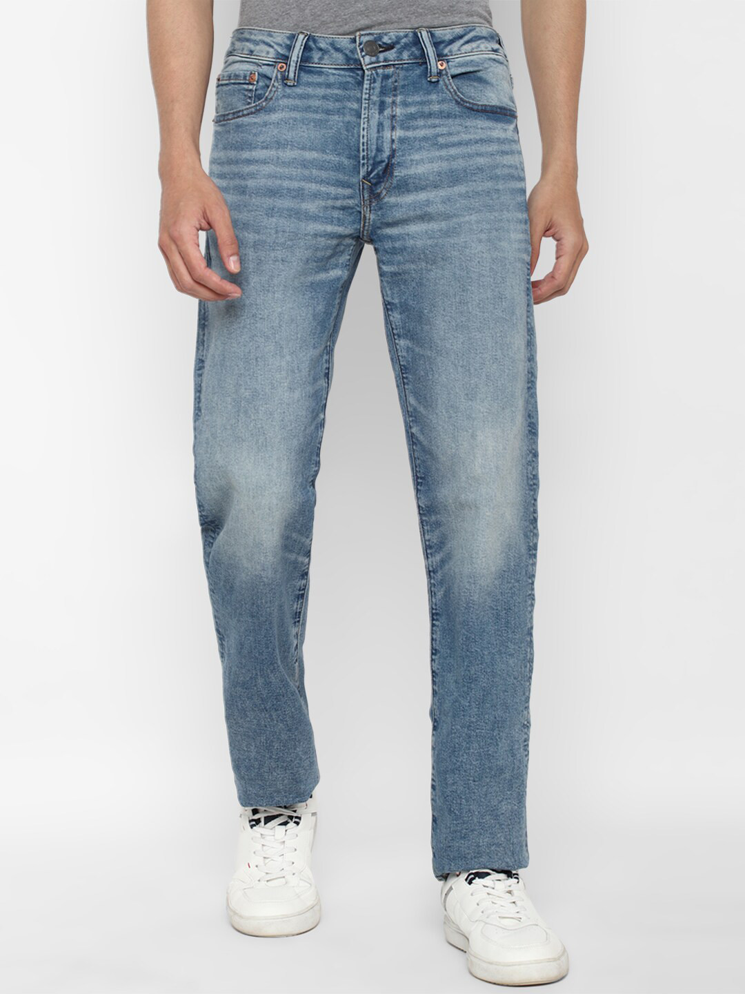 AMERICAN EAGLE OUTFITTERS Men Blue Bootcut Heavy Fade Jeans