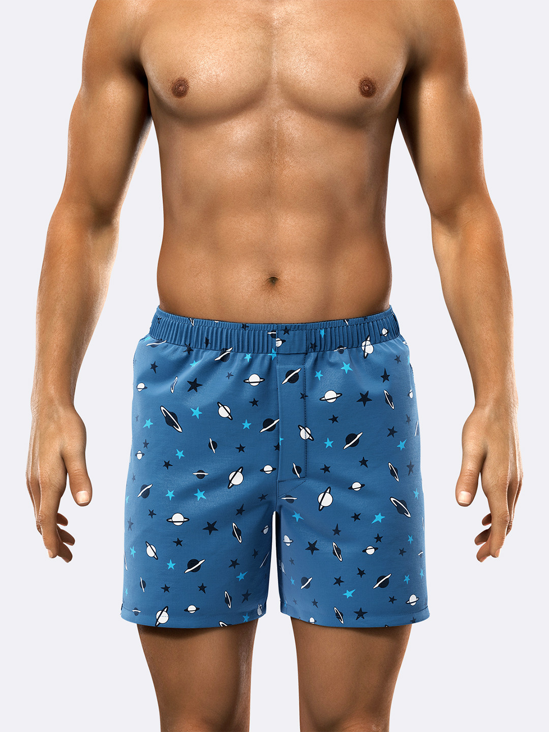 MODERN CREW Men Blue Printed Pure Cotton Boxer