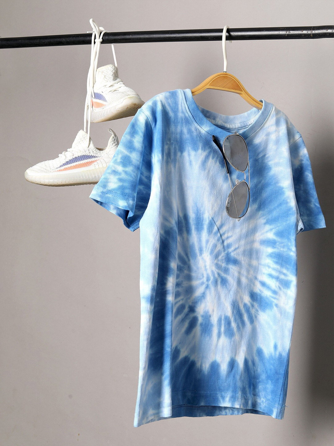 Jumping Joey Boys Blue Tie and Dye Dyed Pure Cotton T-shirt