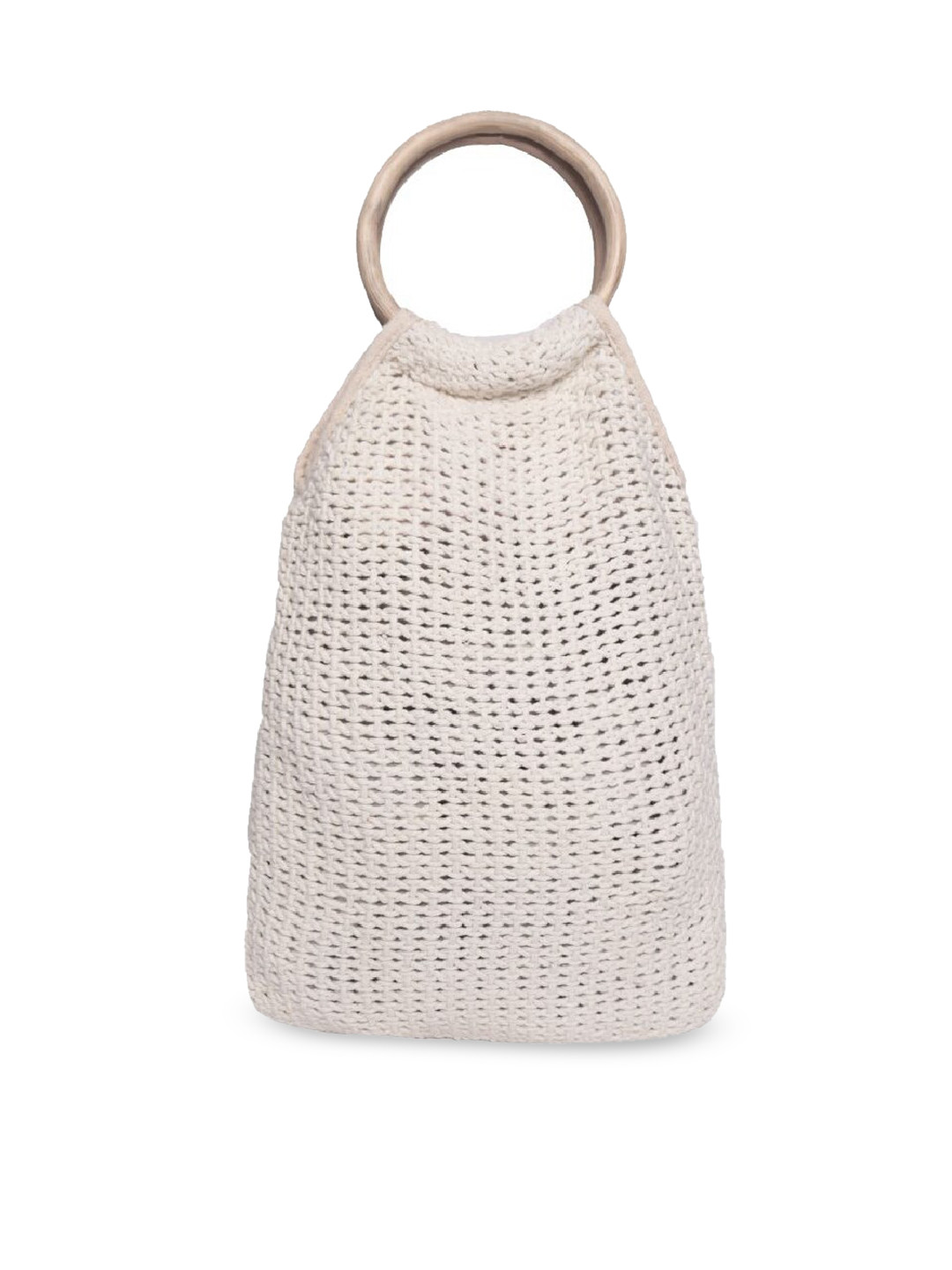 ASTRID White Textured Bucket Handheld Bag