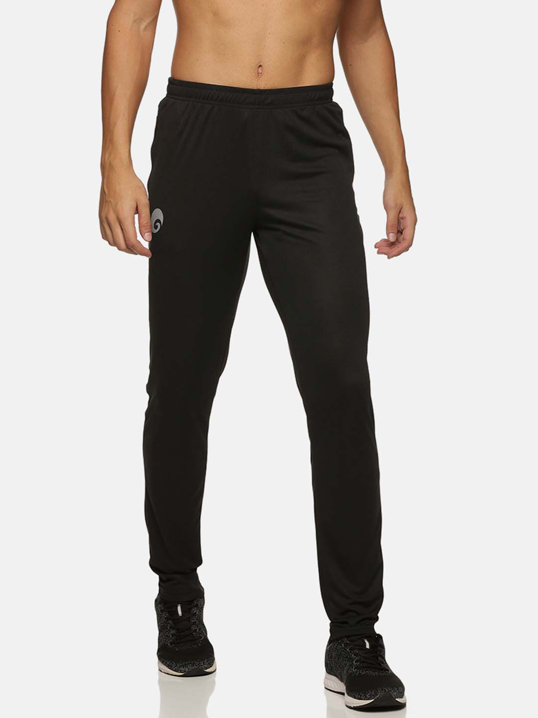 Omtex Men Black Solid Dry Fit Track Pants
