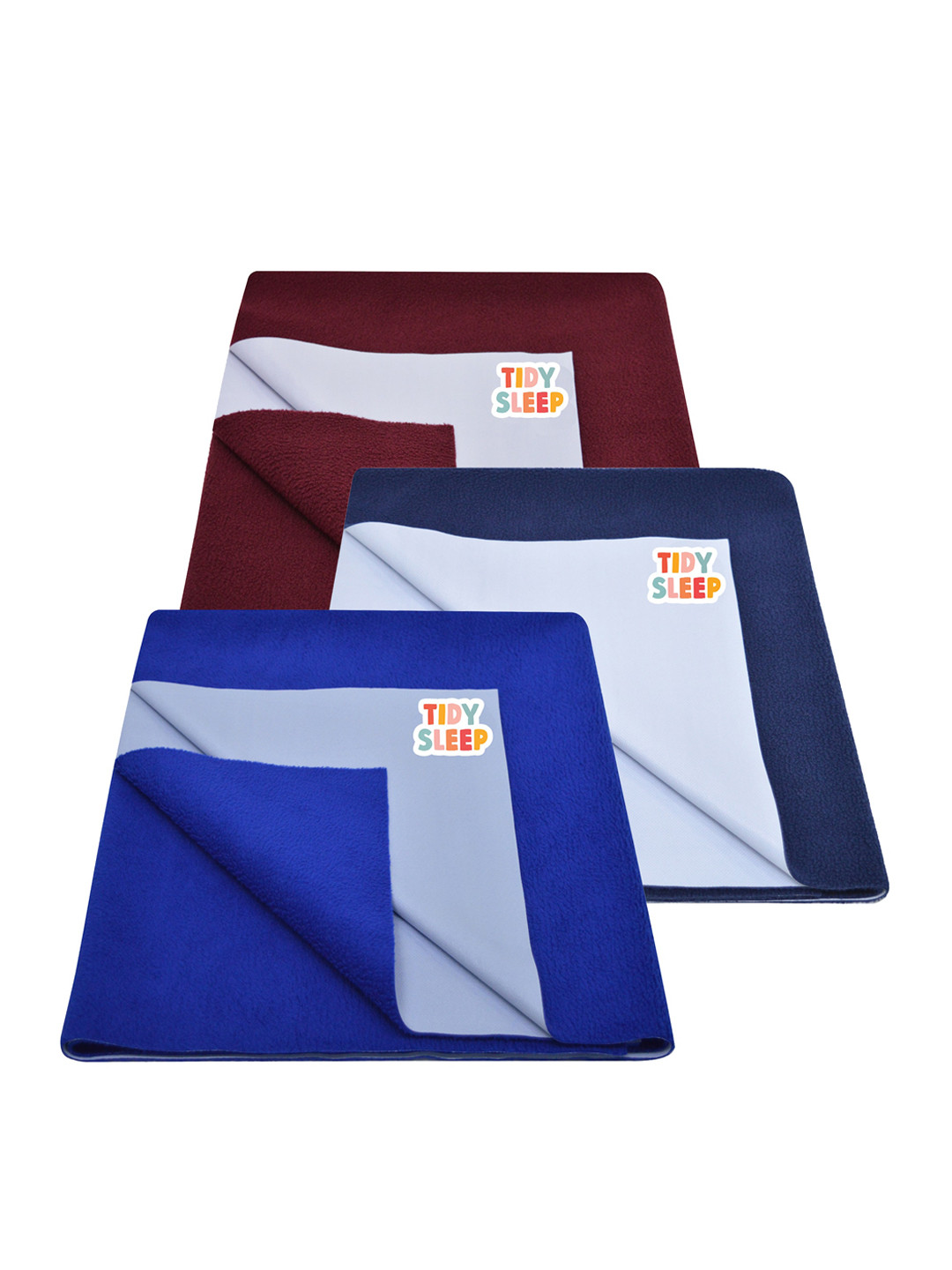 TIDY SLEEP Pack Of 3 Solid Cotton Mattress Protector