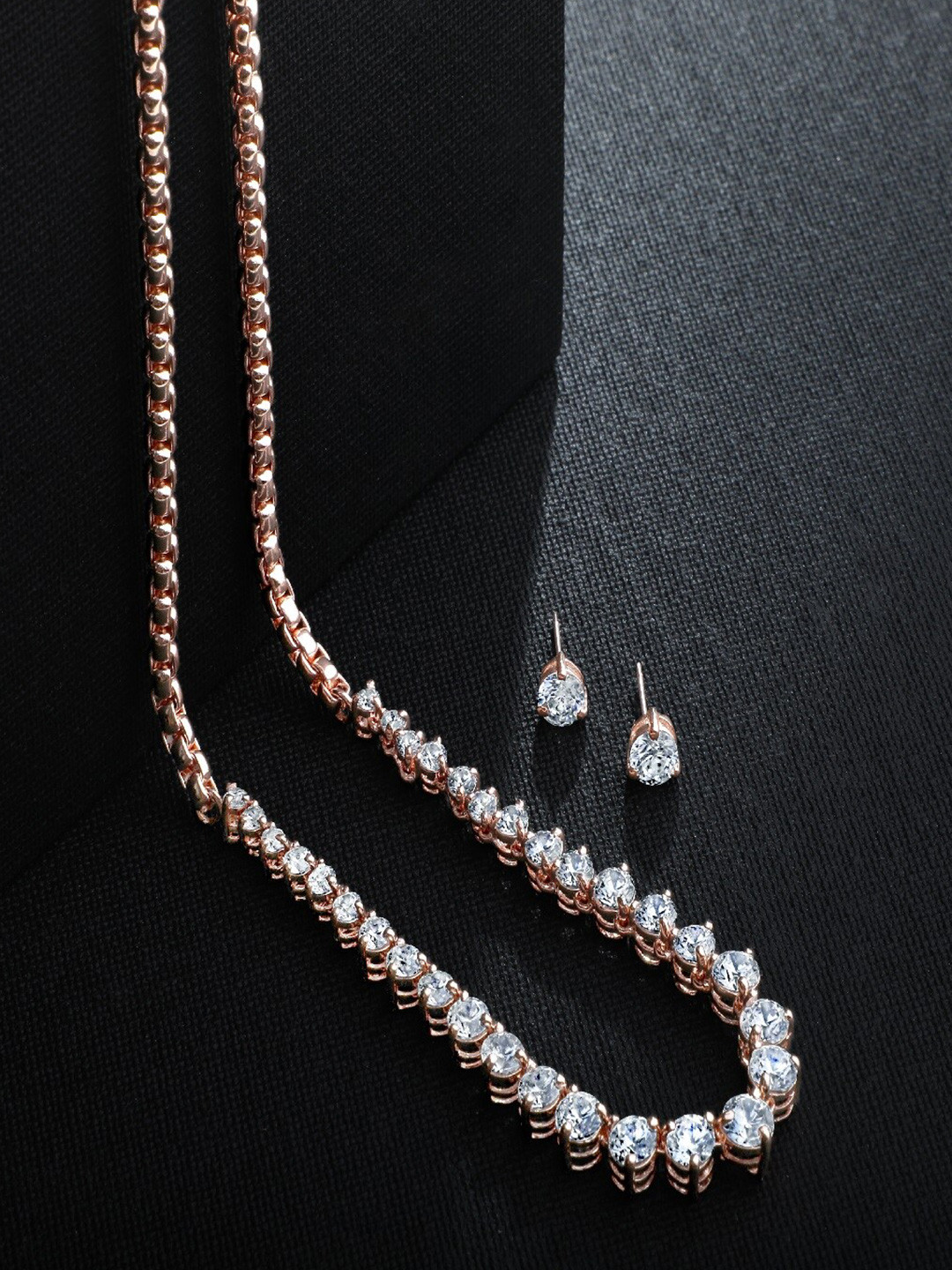 Mahi Rose Gold & White Rose Gold-Plated Necklace Set