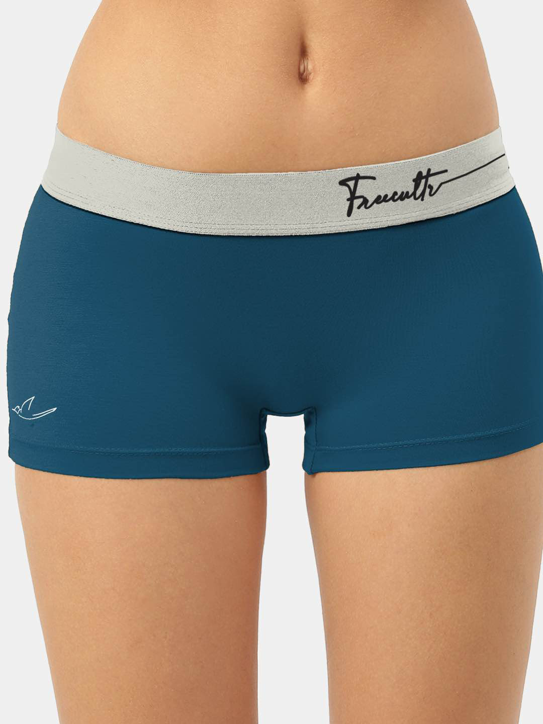 FREECULTR Women Blue Solid Micromodal Boy Shorts Brief