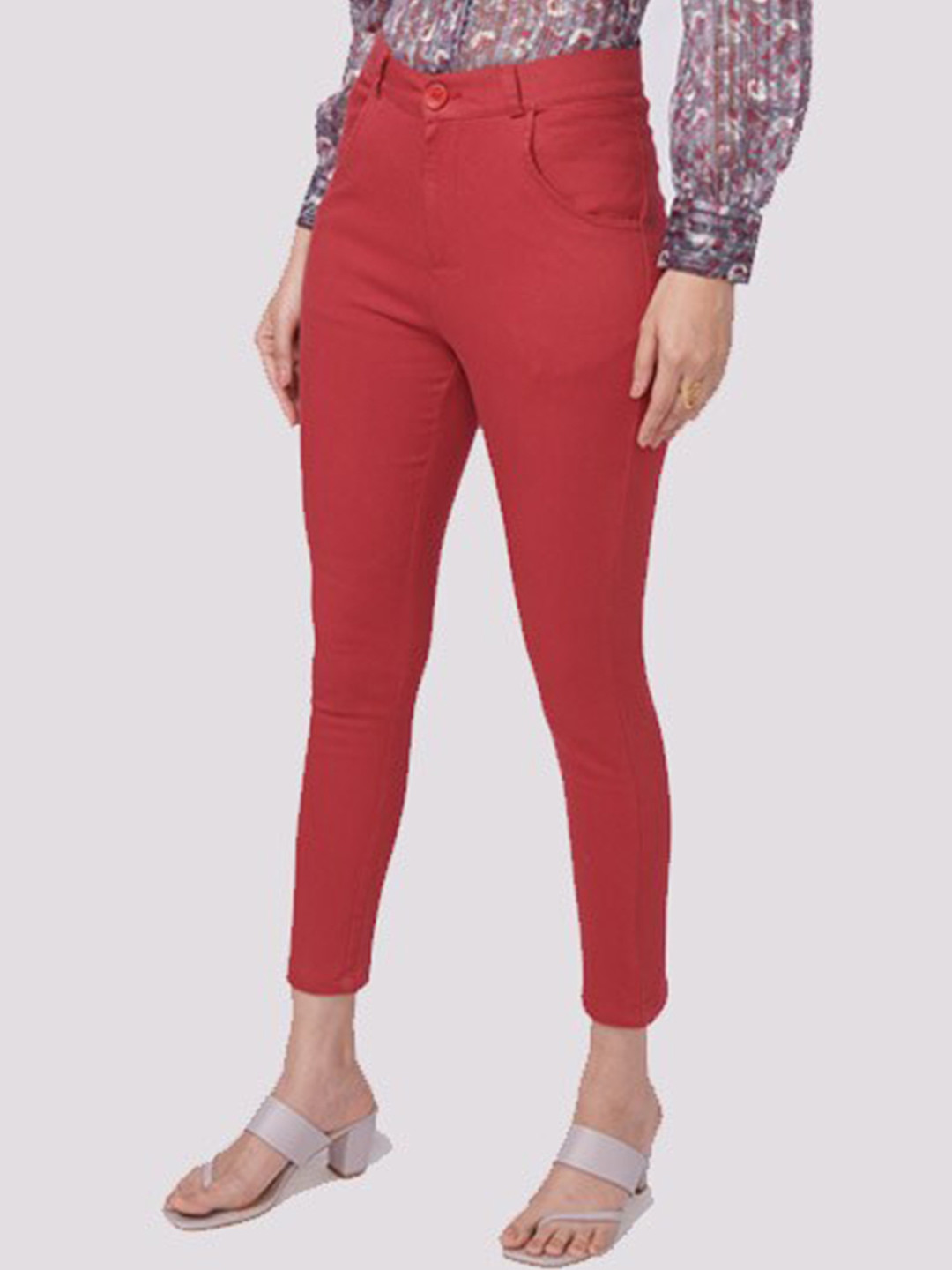 NOT SO PINK Women Maroon Chinos Trousers