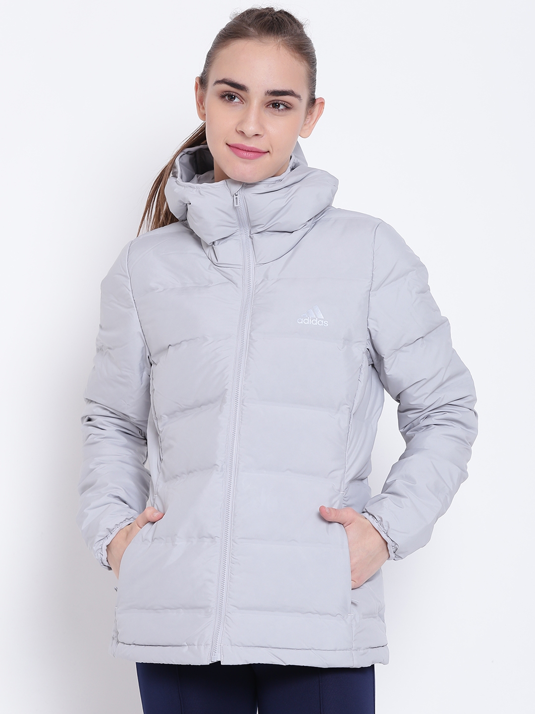 womens grey puffer jacket