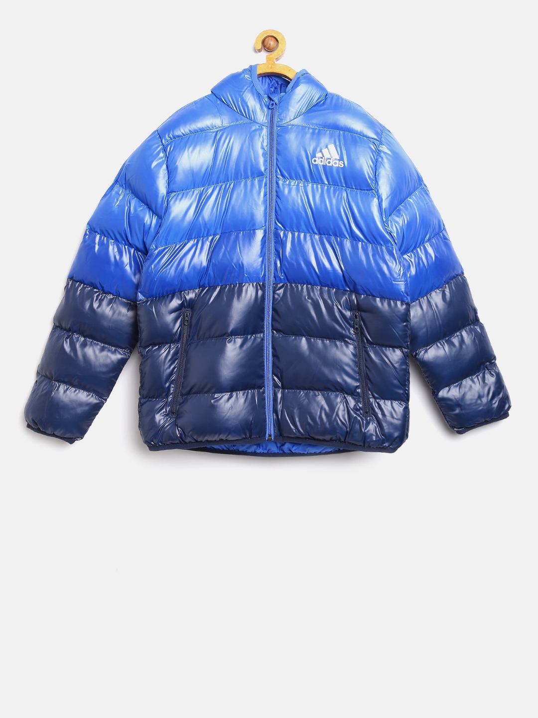 blue adidas puffer jacket
