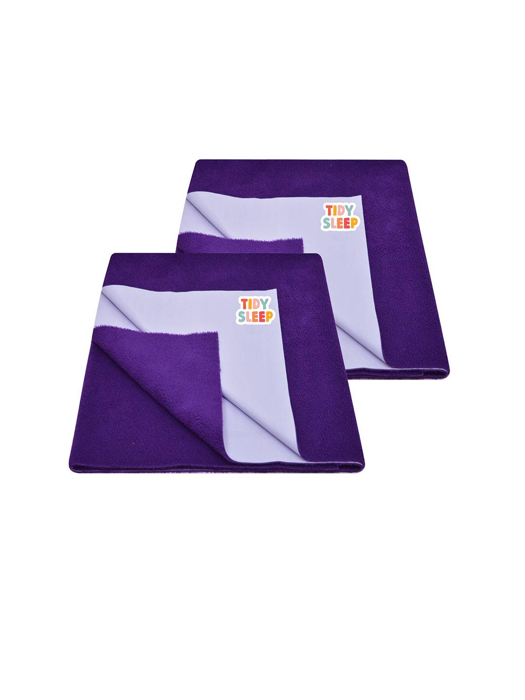 TIDY SLEEP Kids Set Of 2 Violet Water Proof Mattress Protector