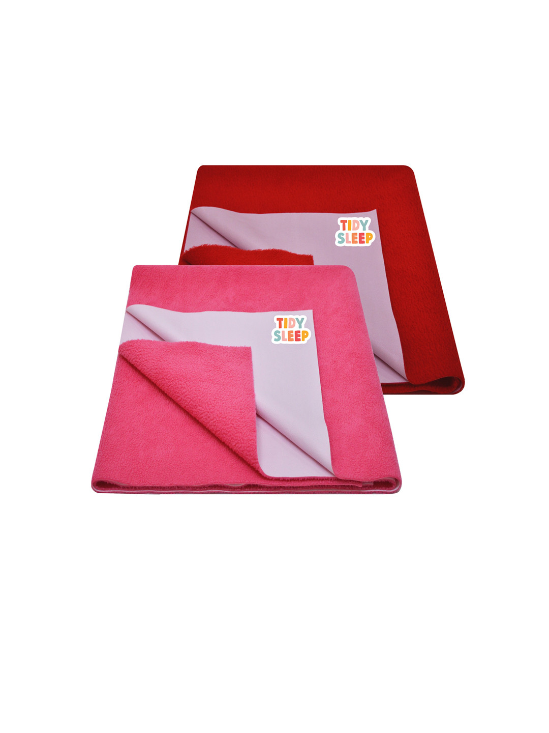 TIDY SLEEP Kids Set Of 2 Red Water Proof Mattress Protector