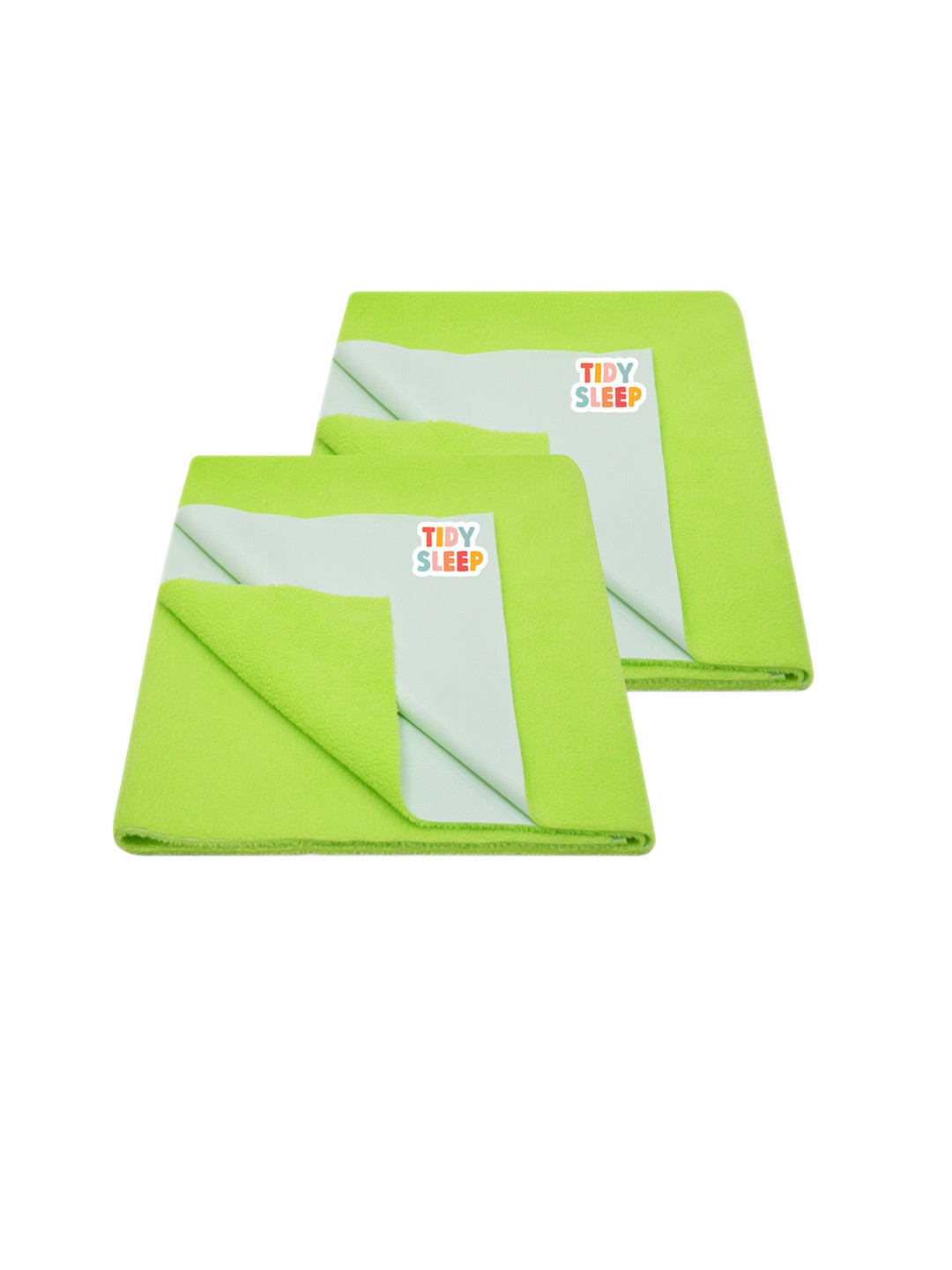 TIDY SLEEP Kids Set Of 2 Green Water Proof Mattress Protector