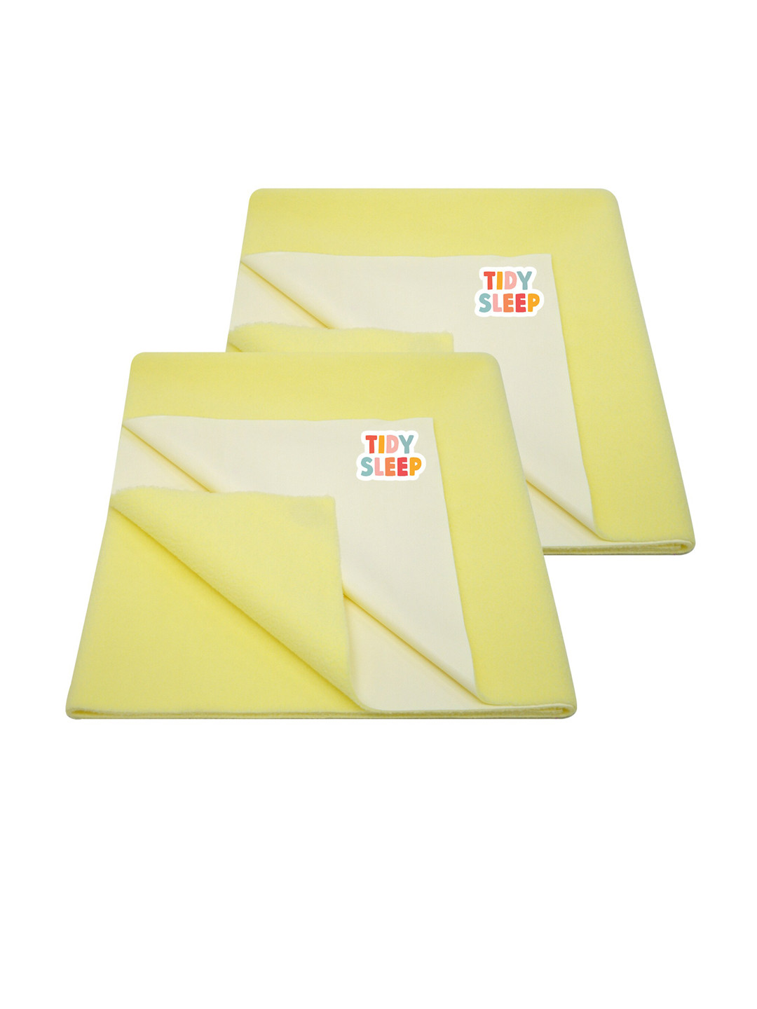 TIDY SLEEP Kids Set Of 2 Yellow Water Proof Mattress Protector