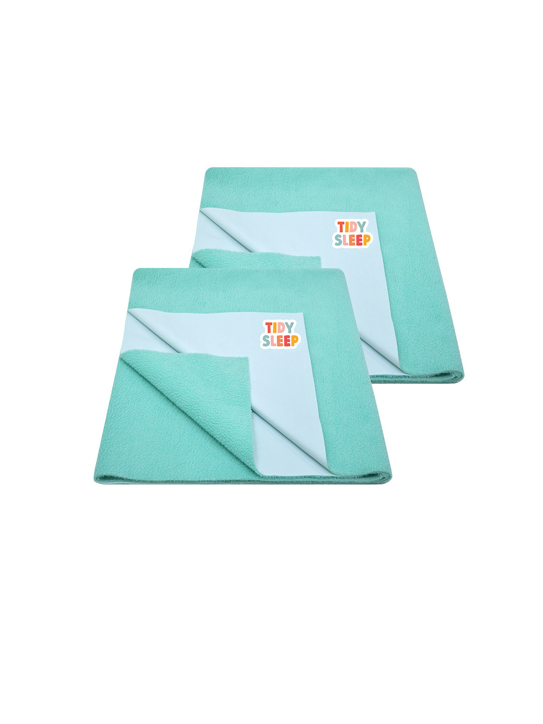 TIDY SLEEP Kids Set Of 2 Sea Green Water Proof Mattress Protector