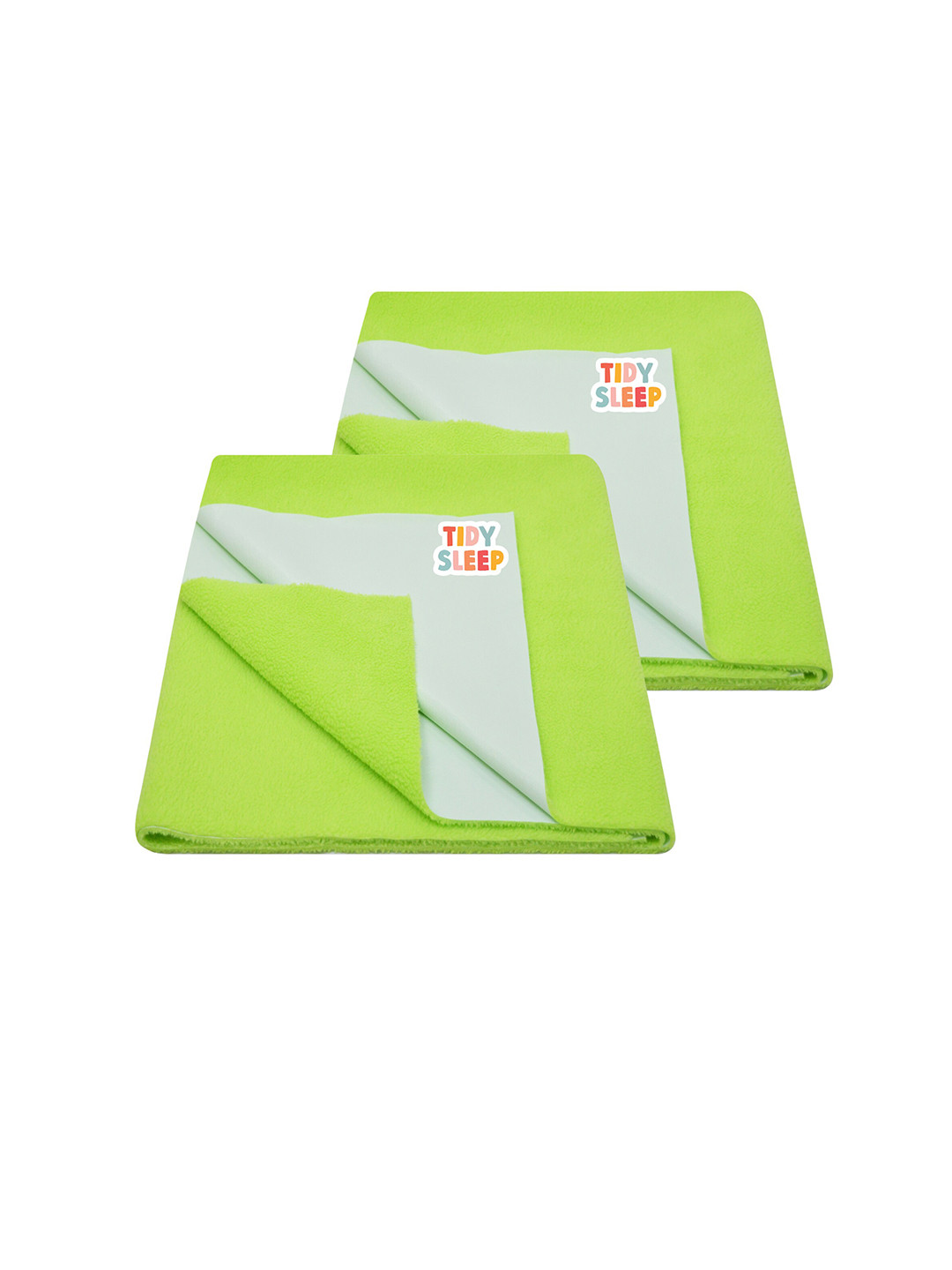 TIDY SLEEP Kids Set Of 2 Green Water Proof Mattress Protector