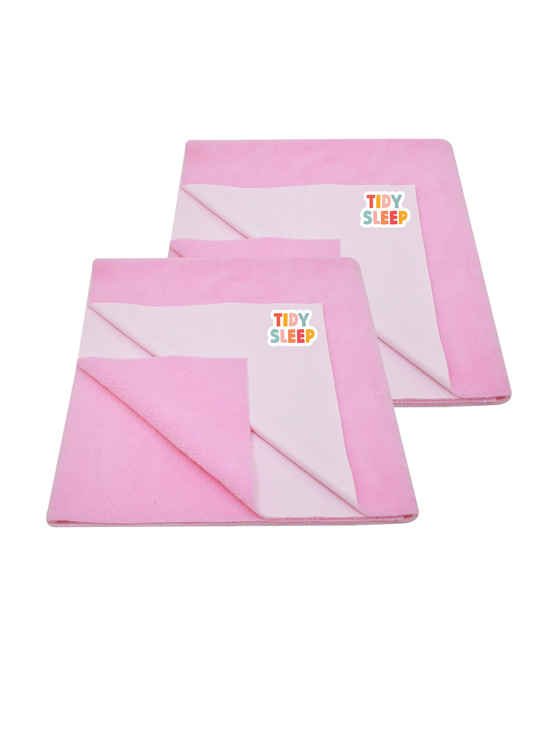 TIDY SLEEP Kids Set Of 2 Pink Water Resistant Dry Sheet
