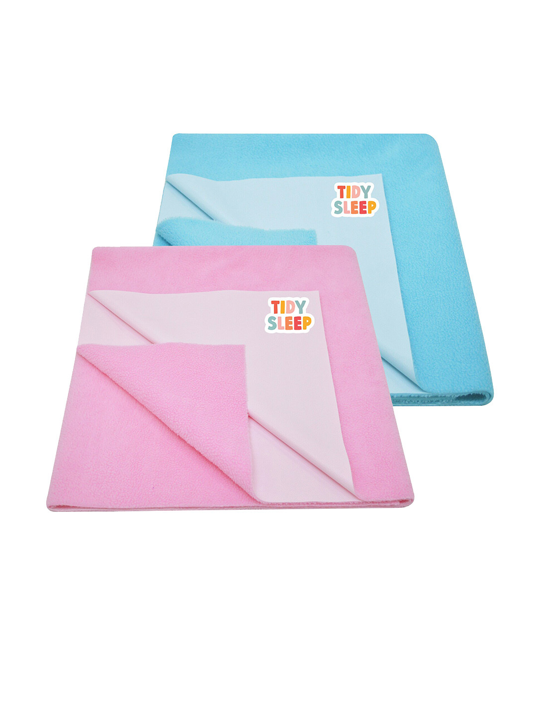 TIDY SLEEP Kids Set Of 2 Pink & Blue Water Proof Mattress Protector