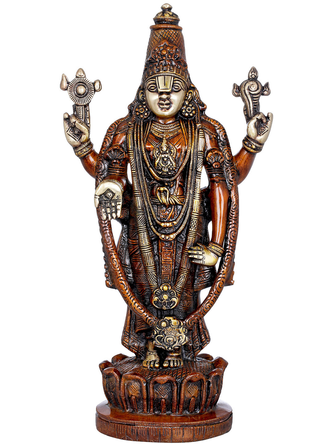 Exotic India Copper Toned Brass Lord Venkateshvara Showpiece