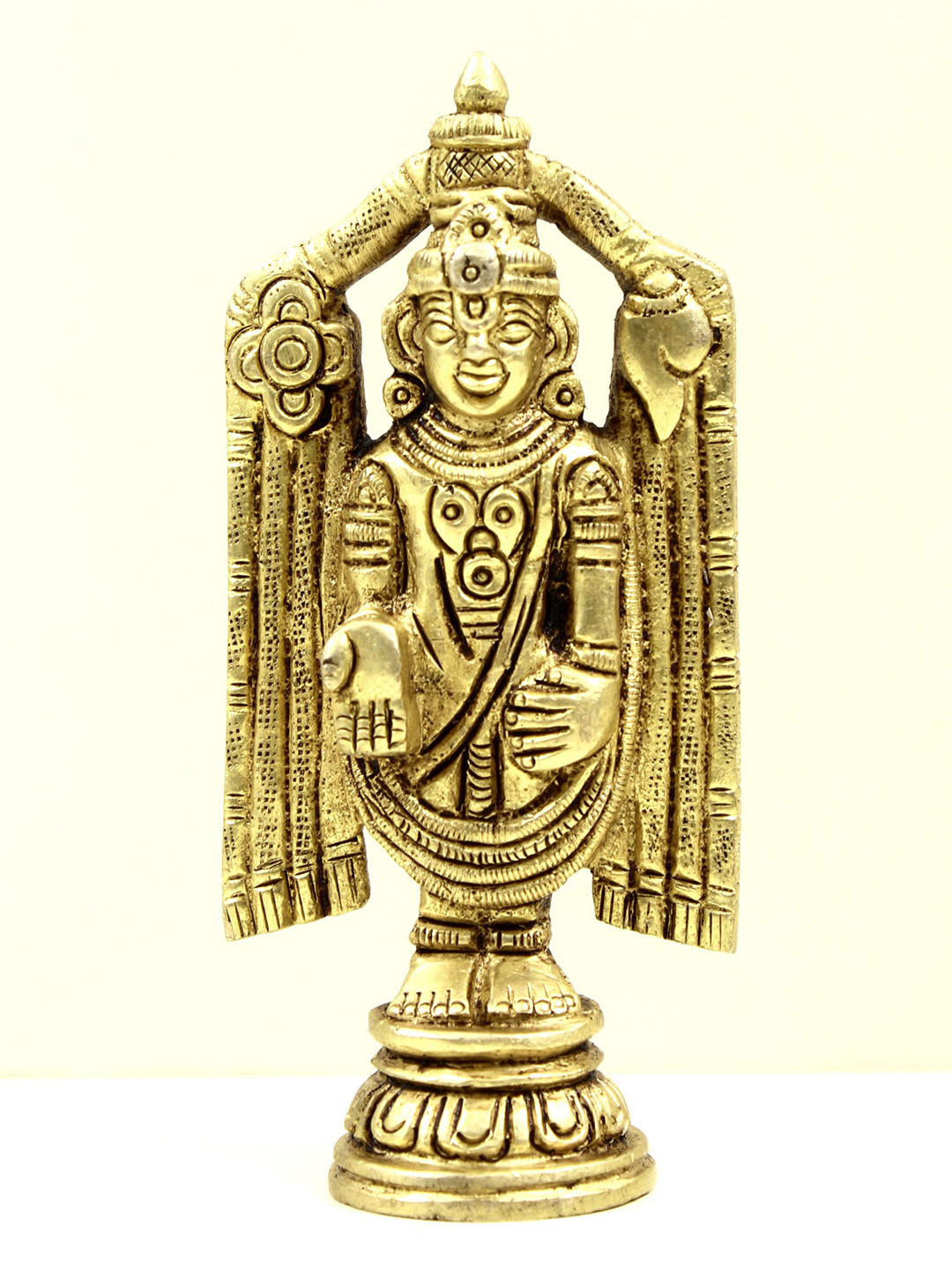 Exotic India Gold Toned Lord Venkateshwara Idol Showpiece