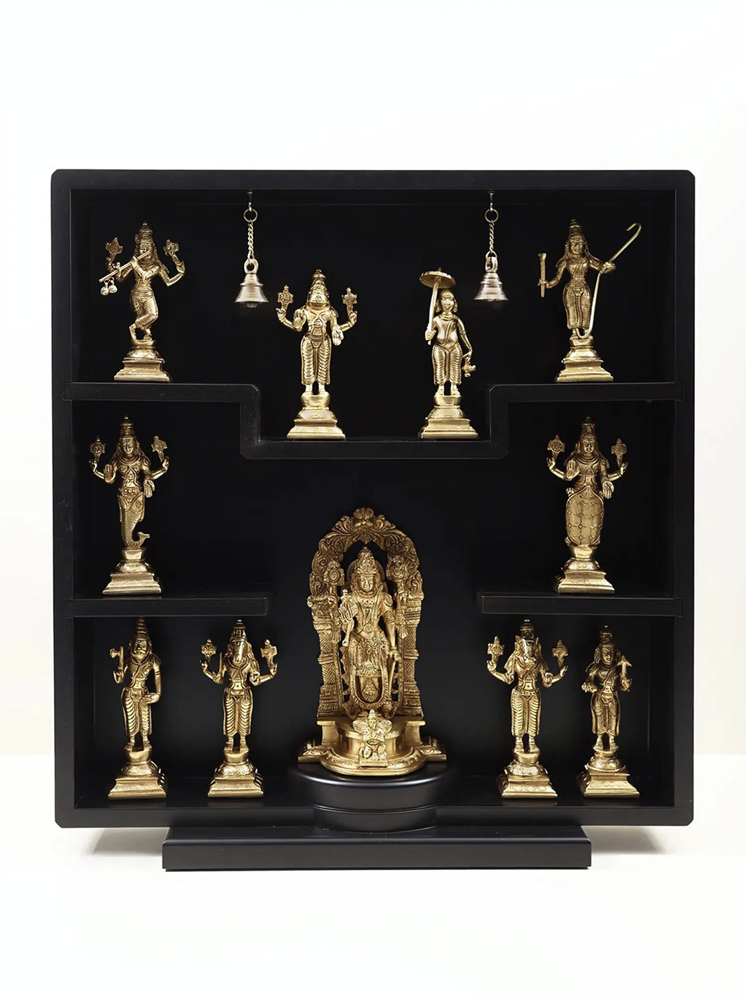 Exotic India Gold Toned Lord Vishnu and His Ten Incarnations Showpieces