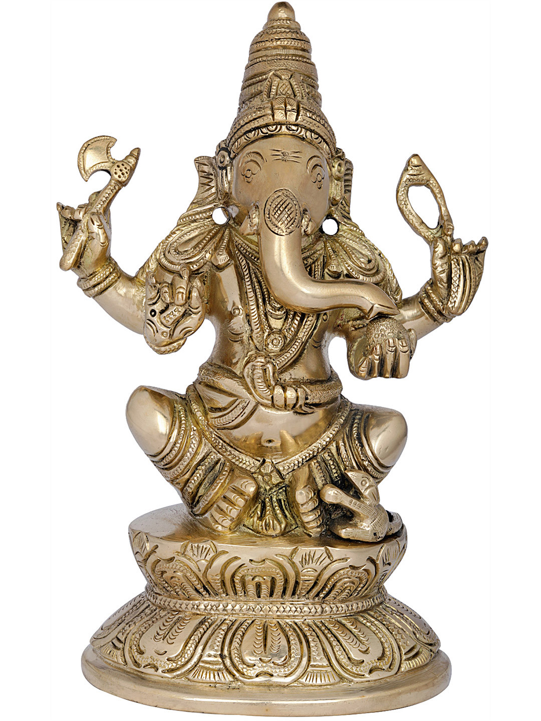 Exotic India Gold Toned Bhagawan Ganesha Showpiece