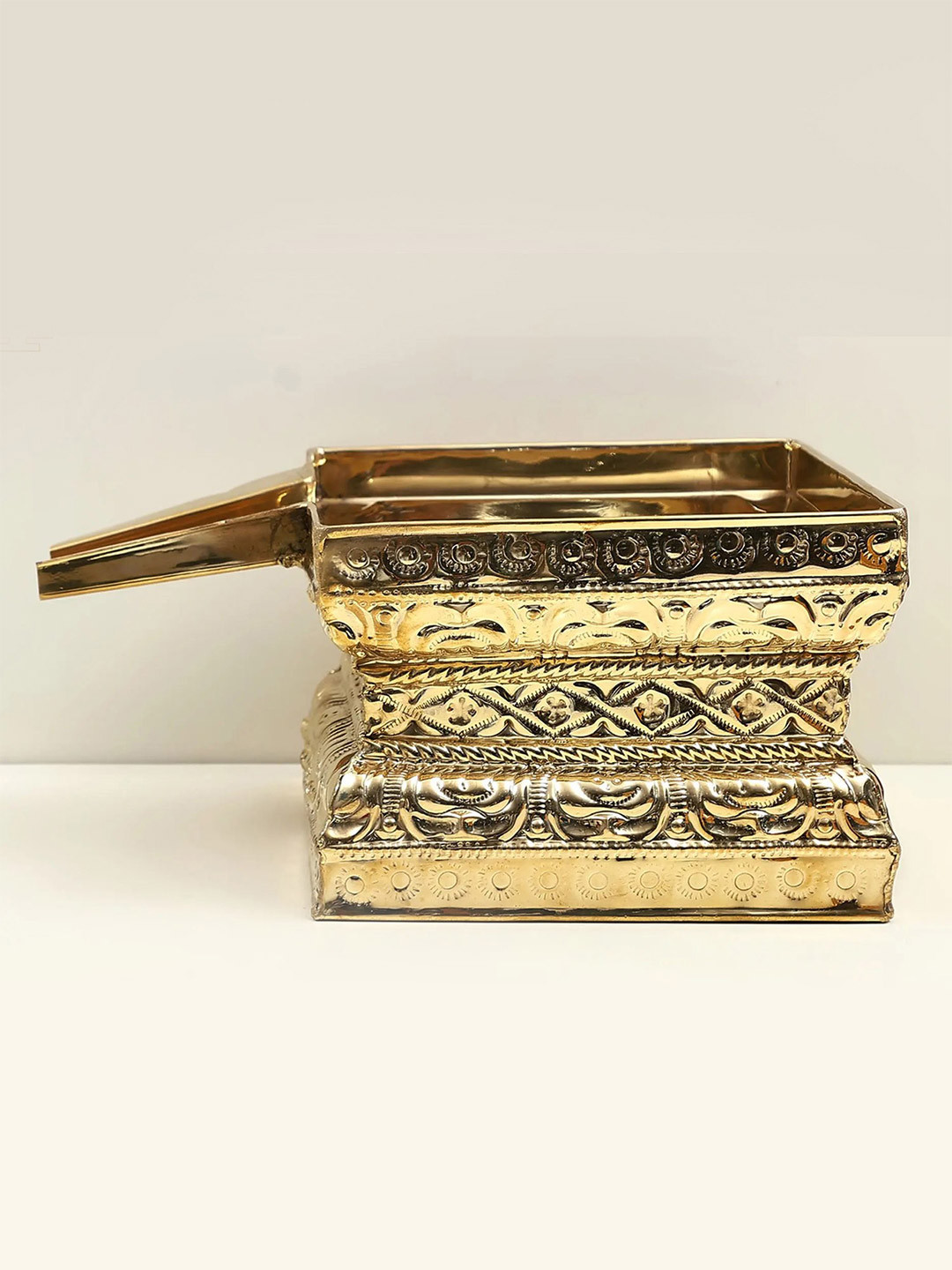 Exotic India Gold Toned Abhisheka Patra For Abhishekam In Brass