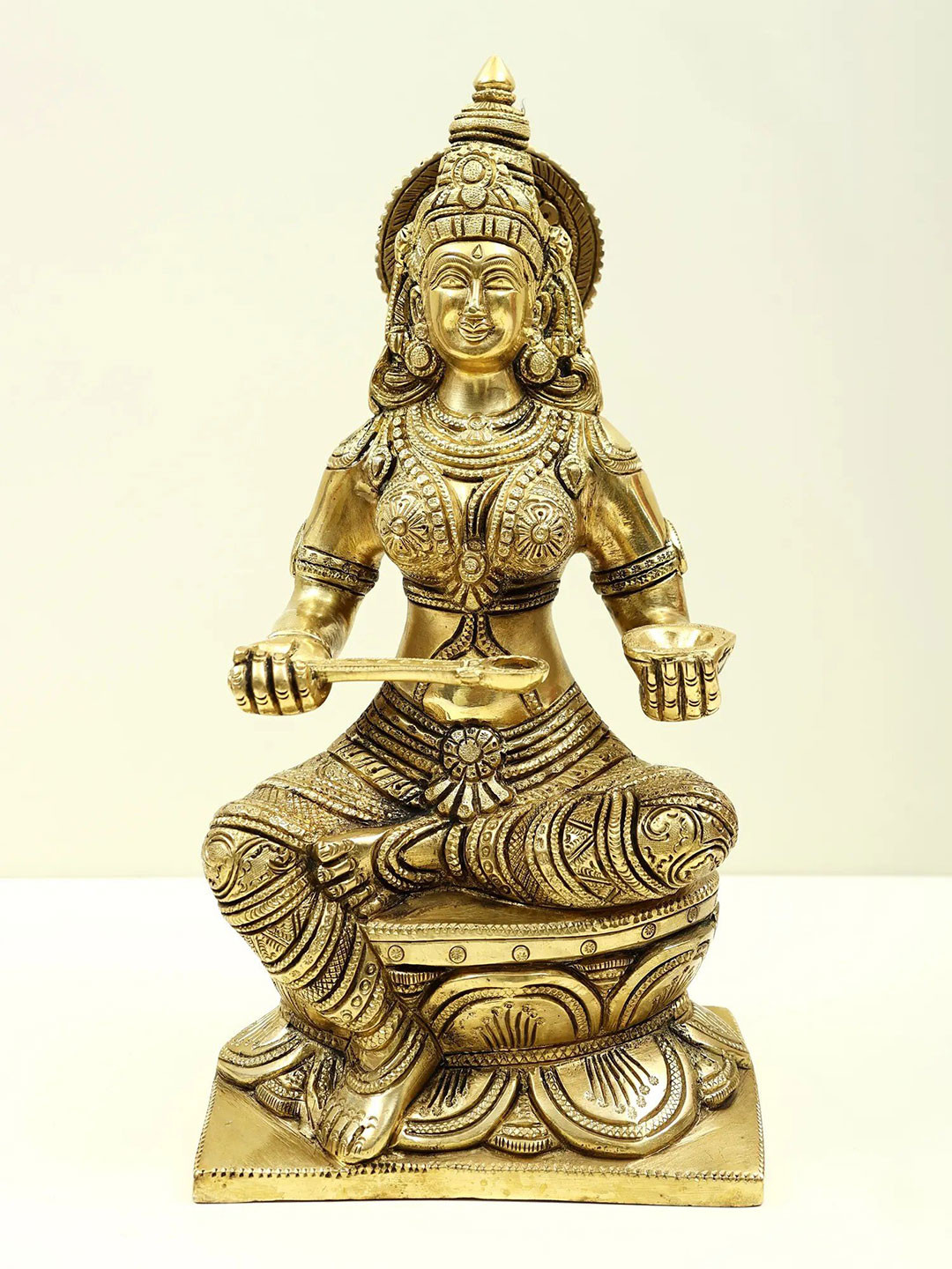 Exotic India Gold Toned Devi Annapoorna Brass Statue