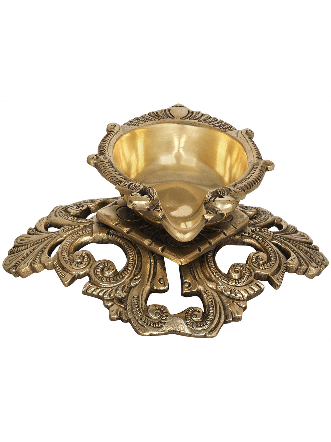 Exotic India Brass Heavy Puja Diya