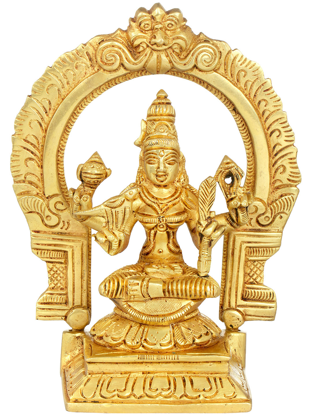 Exotic India Gold Toned Goddess Rajarajeshwari Religious Idol Showpiece