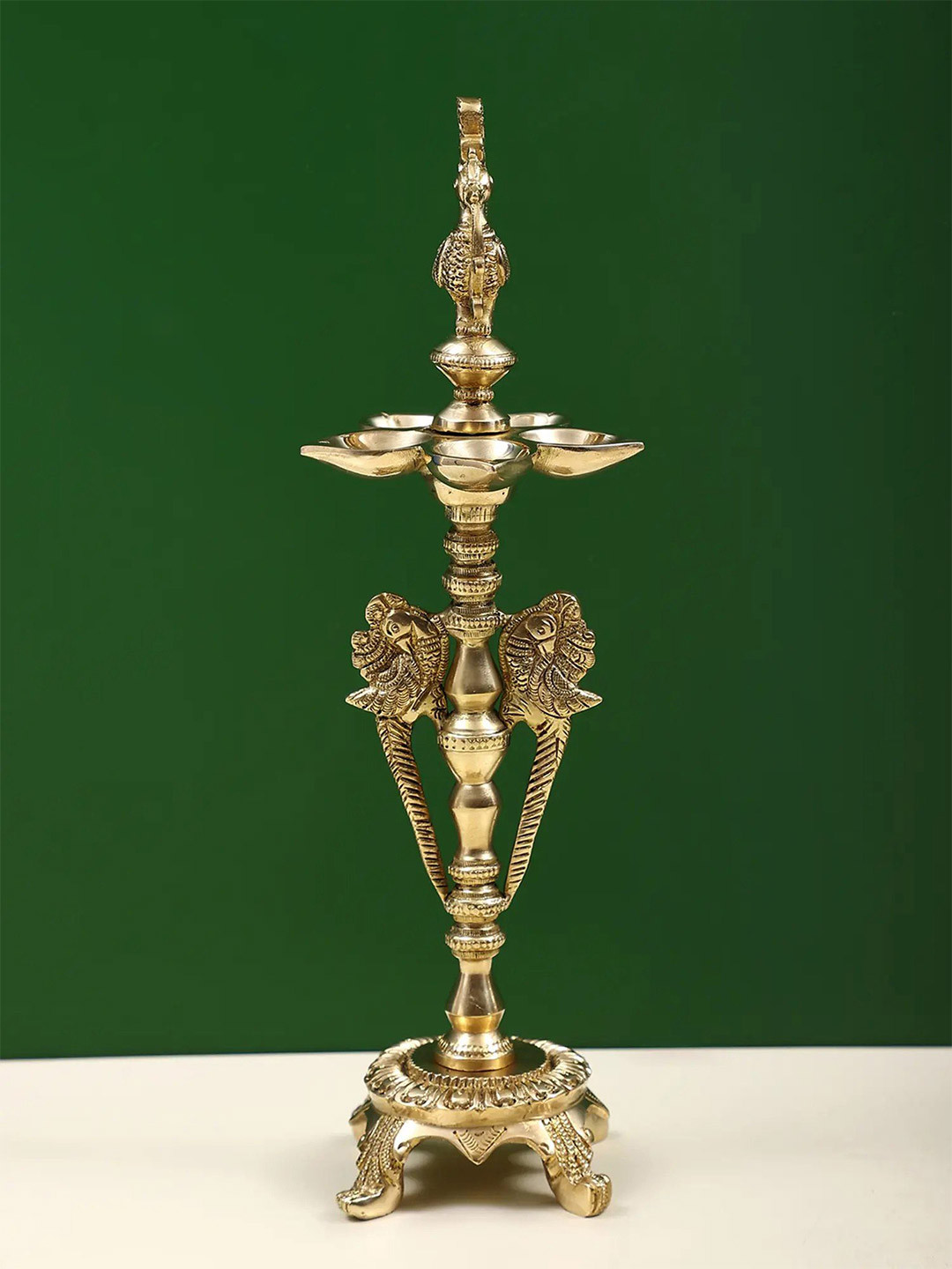 Exotic India Brass Peacock Lamp