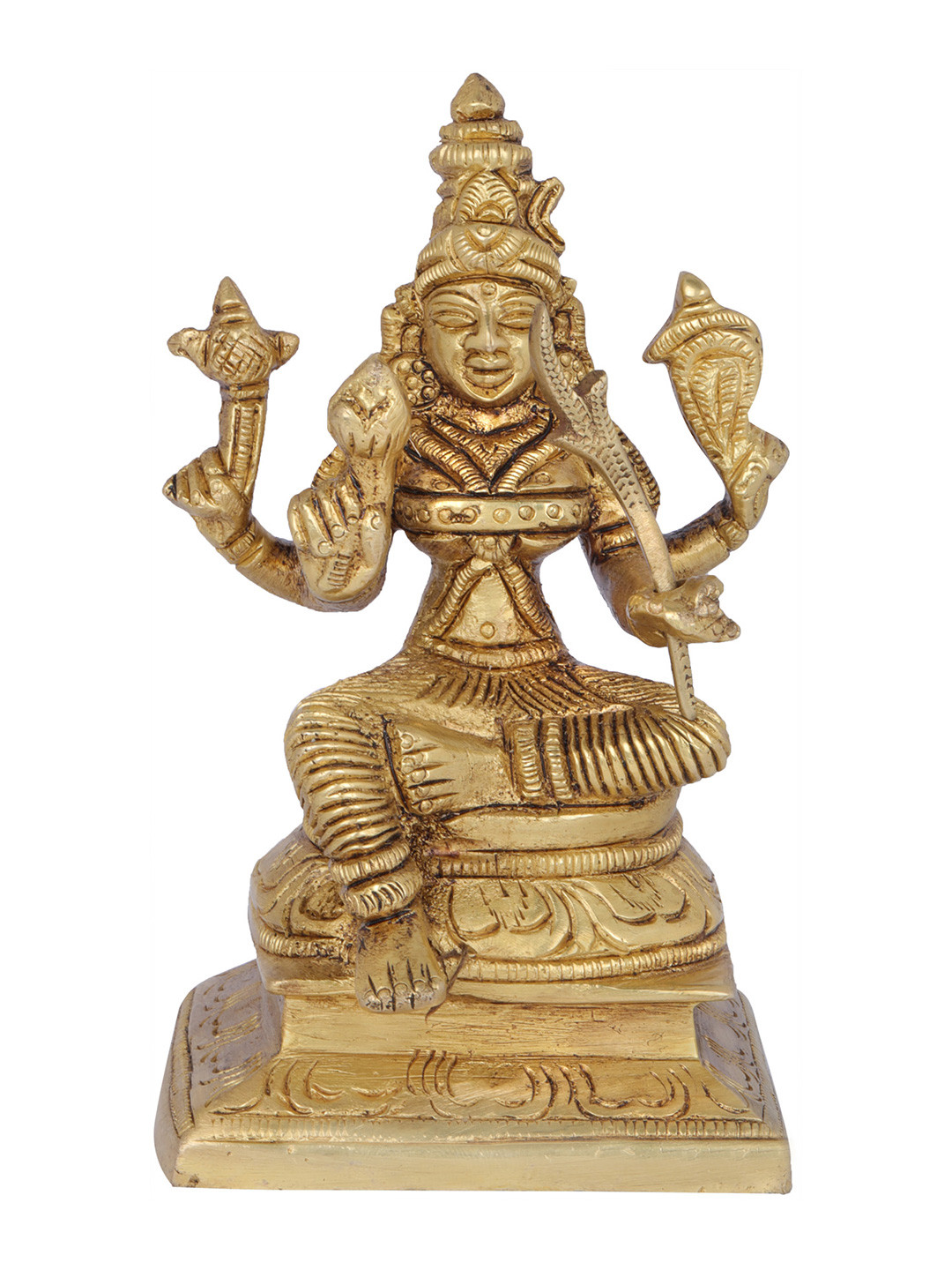Exotic India Gold Toned Goddess Rajarajeshwari Brass Showpiece