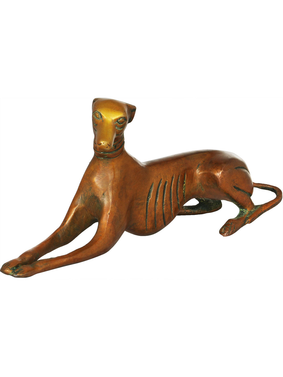 Exotic India Gold-Toned Religious Seated Mongrel Figurine Showpiece