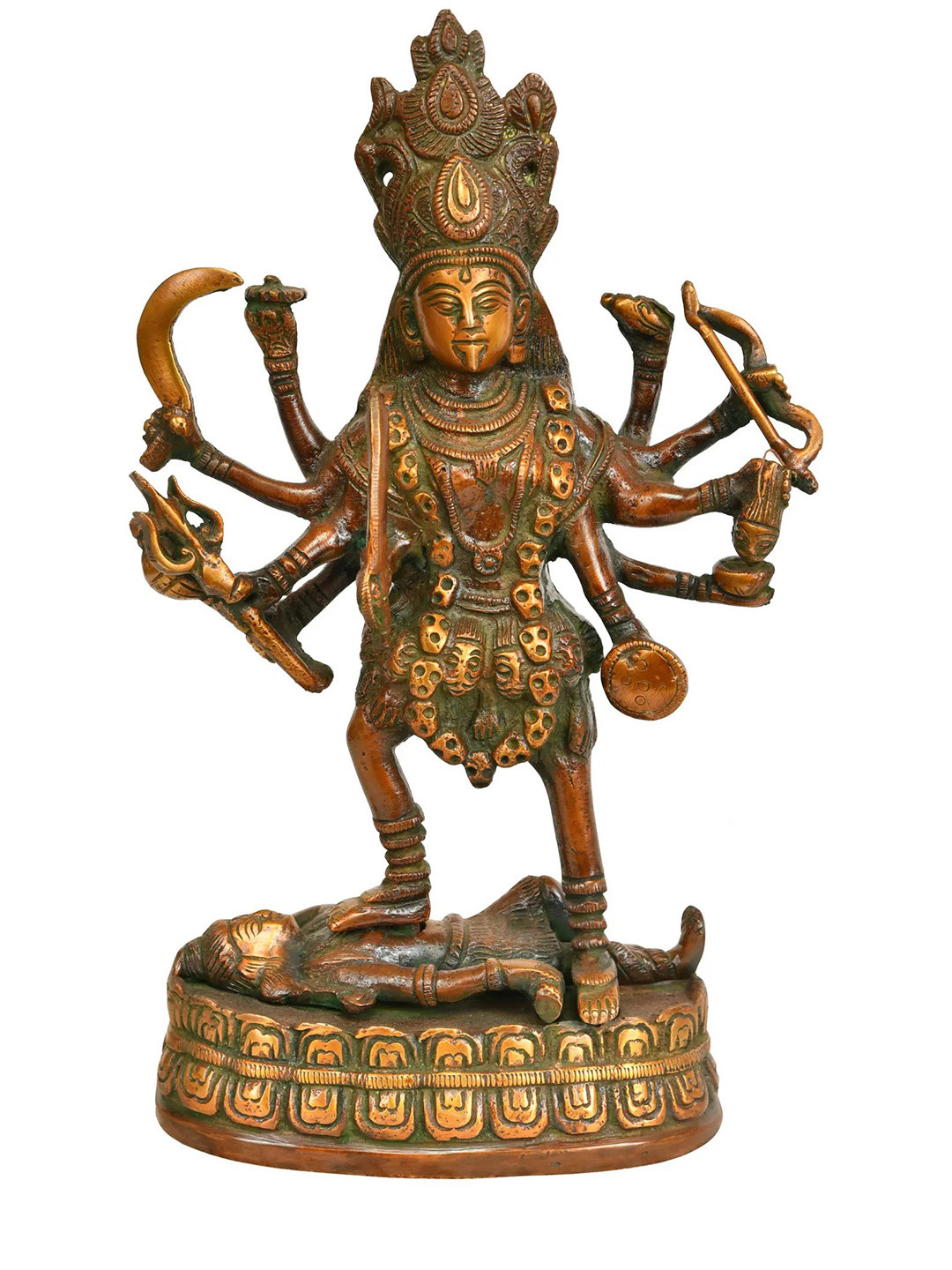 Exotic India Gold Toned Goddess Kali Religious Statue Showpiece