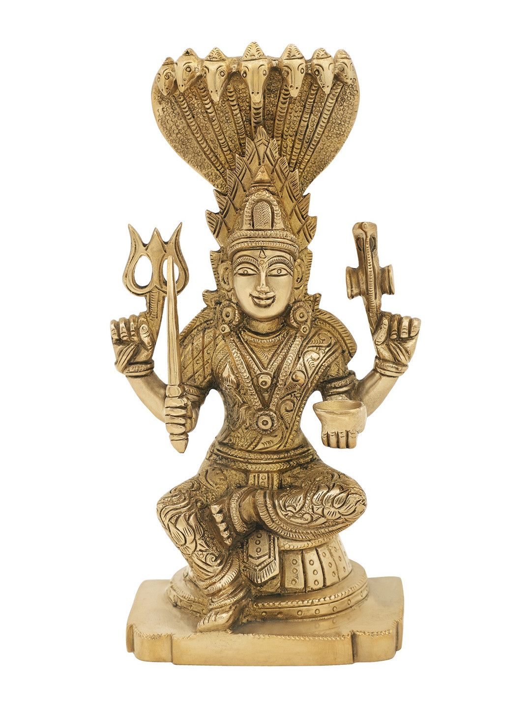 Exotic India Gold Toned Goddess Mariamman Religious Idol Showpiece