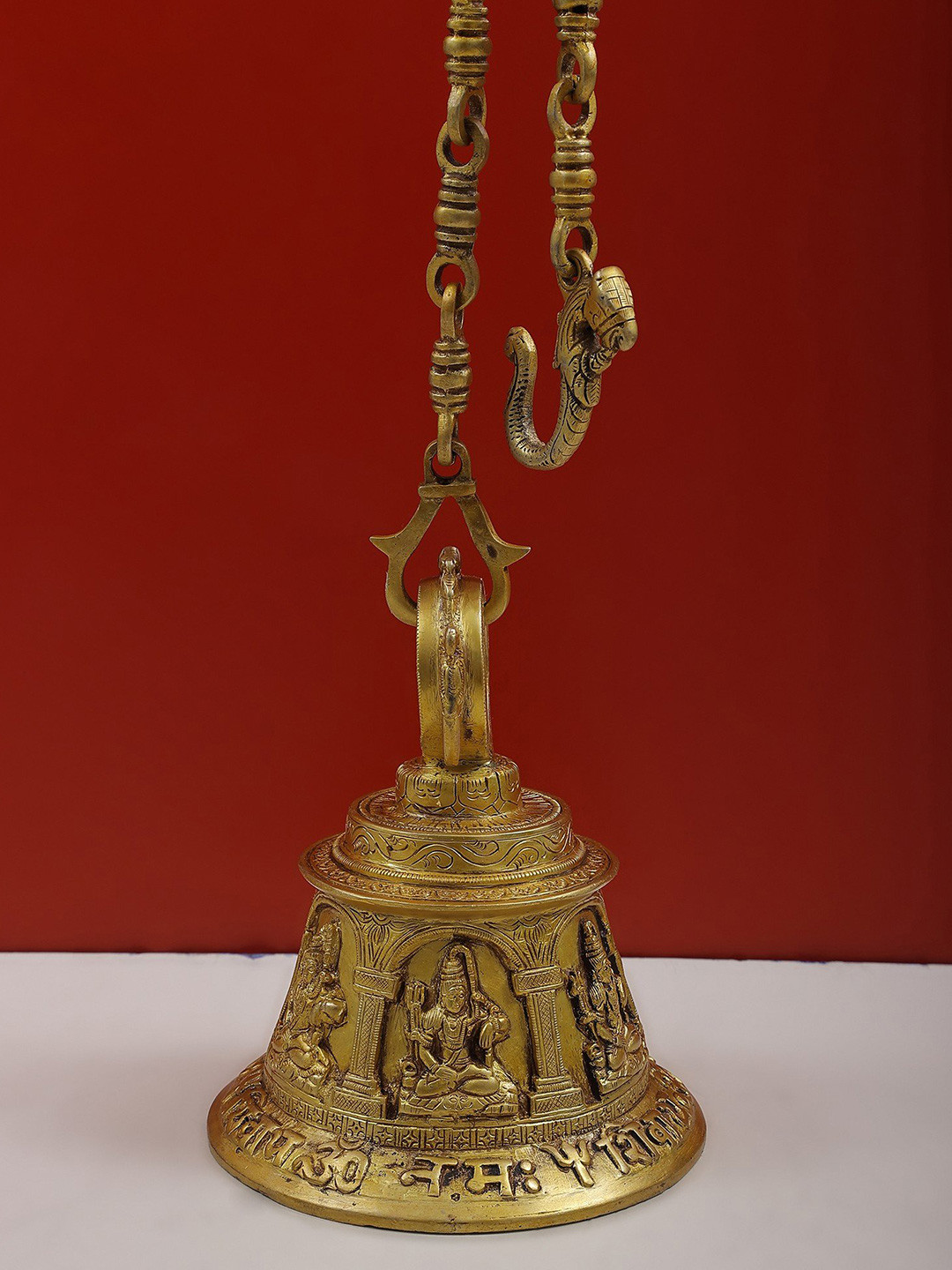Exotic India Gold Toned Lord Shiva Temple Bell Showpiece