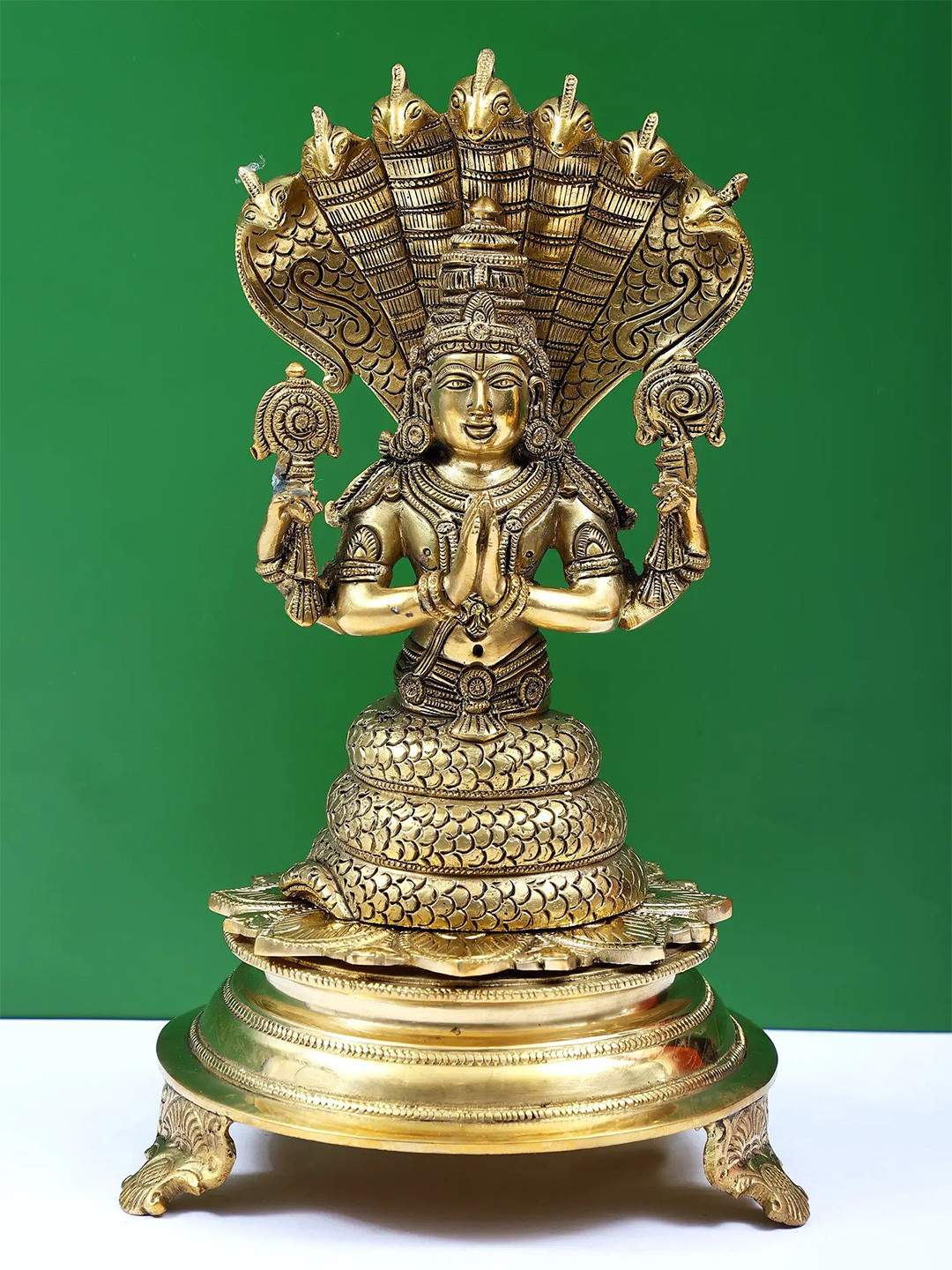 Exotic India Gold-Toned & Black The Great Sage Patanjali Showpiece