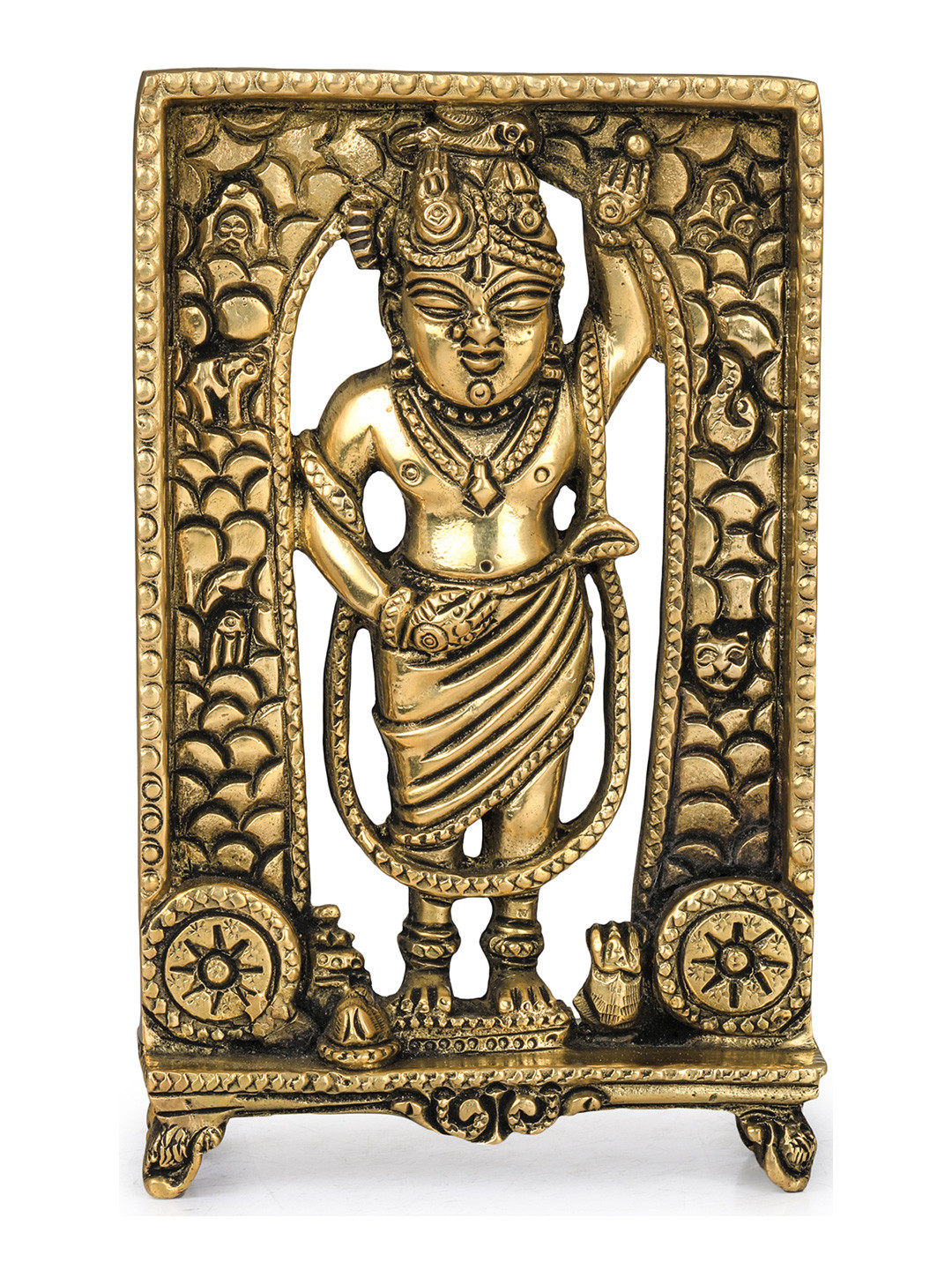 Exotic India Gold Toned Shri Krishna Showpiece