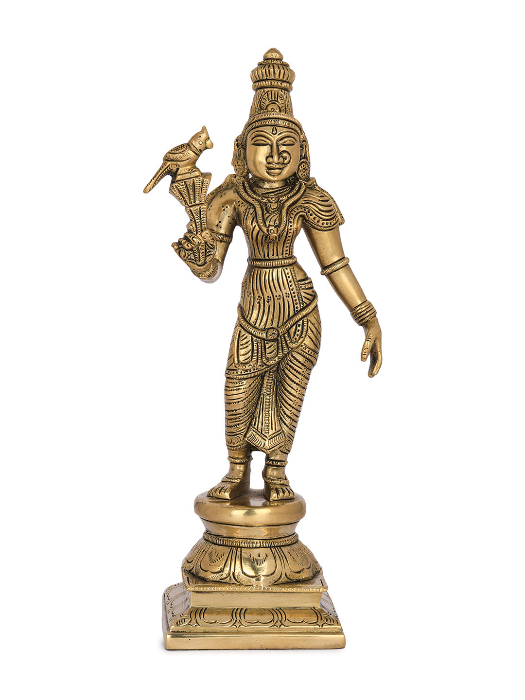 Exotic India Gold Toned Meenakshi Devi Showpiece