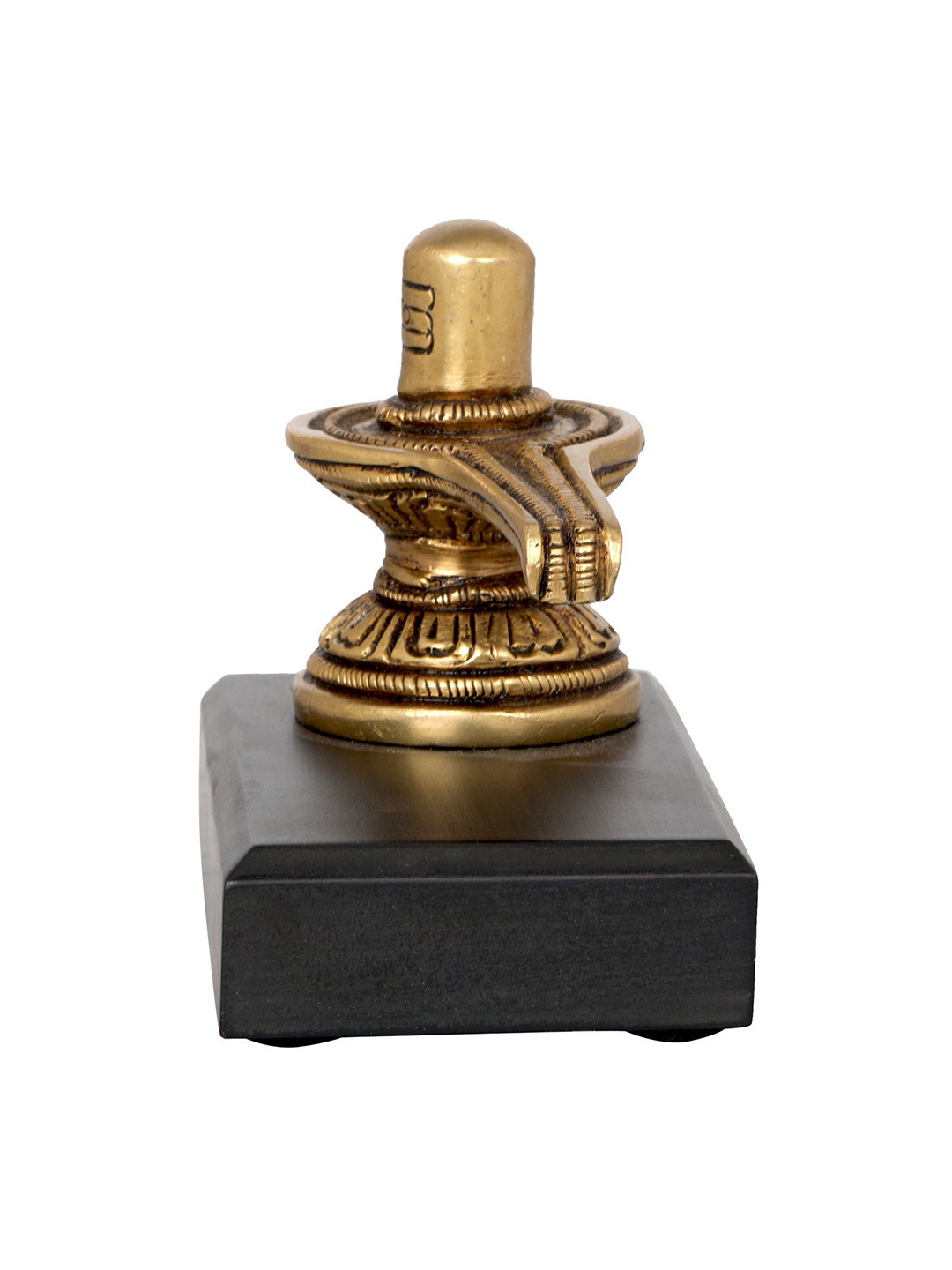 Exotic India Gold Toned & Black Shiva Linga Religious Showpiece