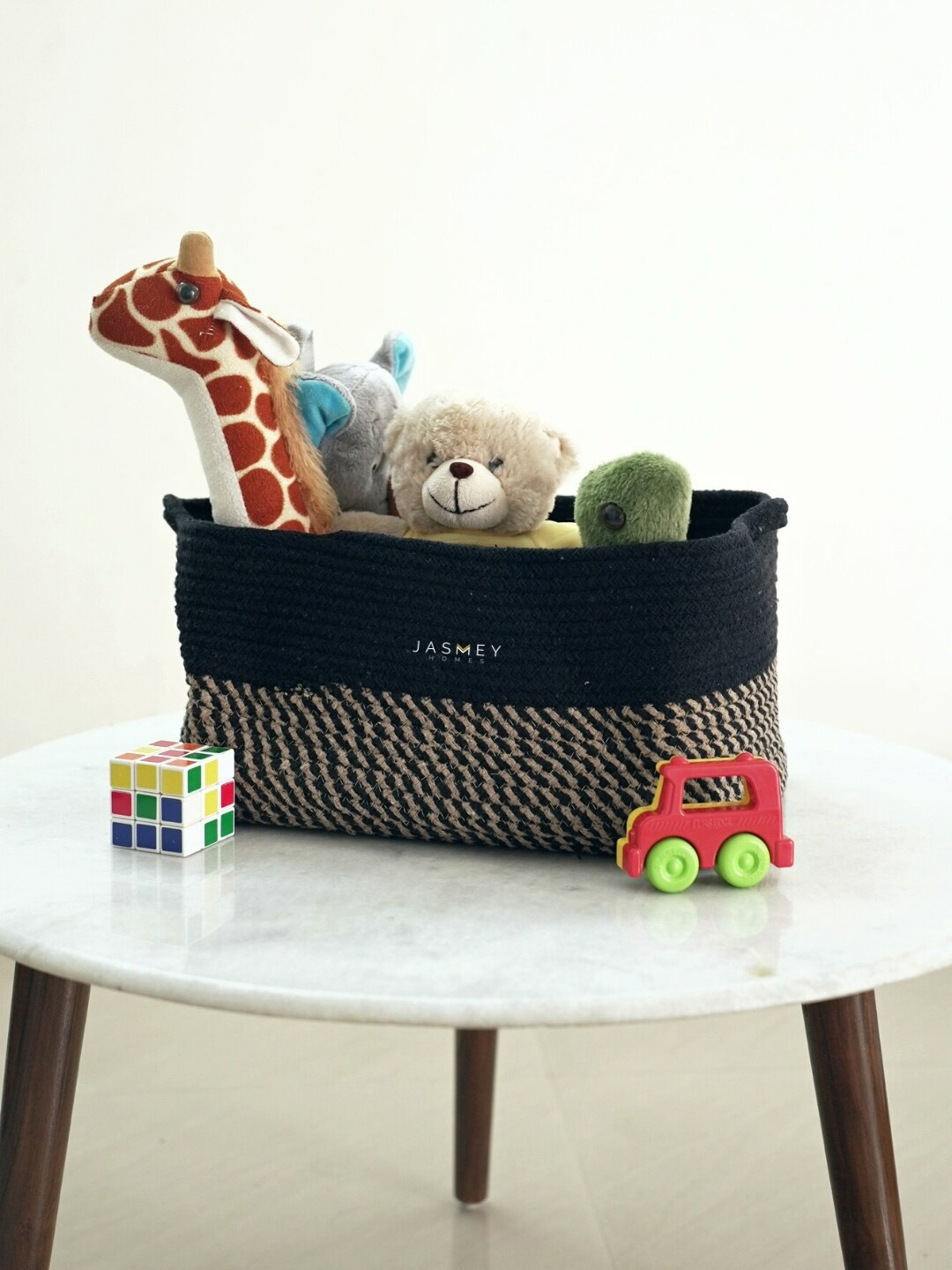 JASMEY HOMES Black Self Design Storage Basket Organisers