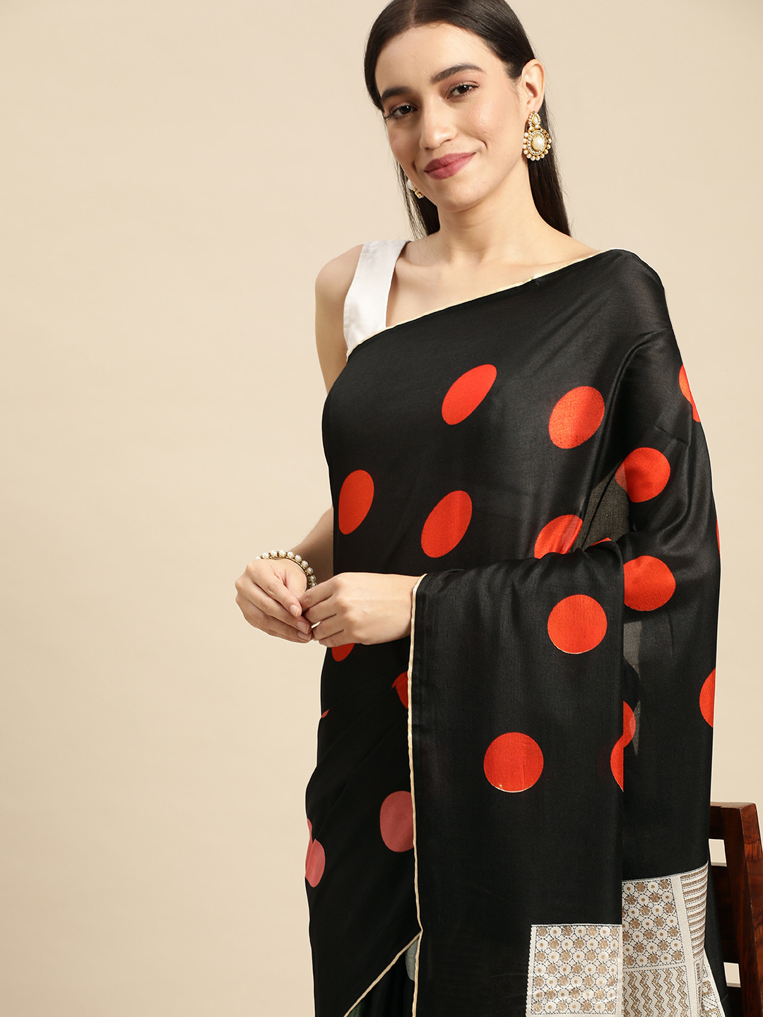 RACHNA Black Silk Cotton Saree