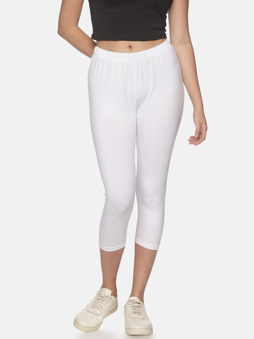 NOT YET by us Women White Cotton Capris