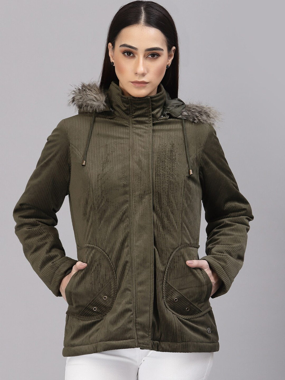Gipsy Women Olive Green Parka Jacket