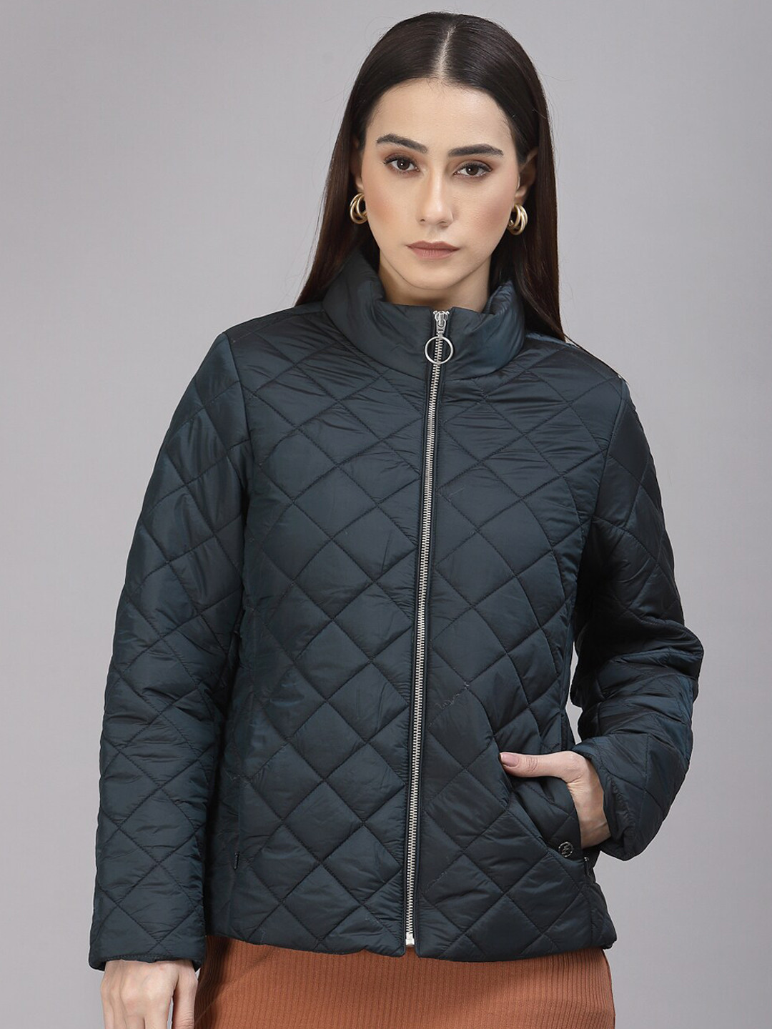 Gipsy Women Taupe Quilted Jacket