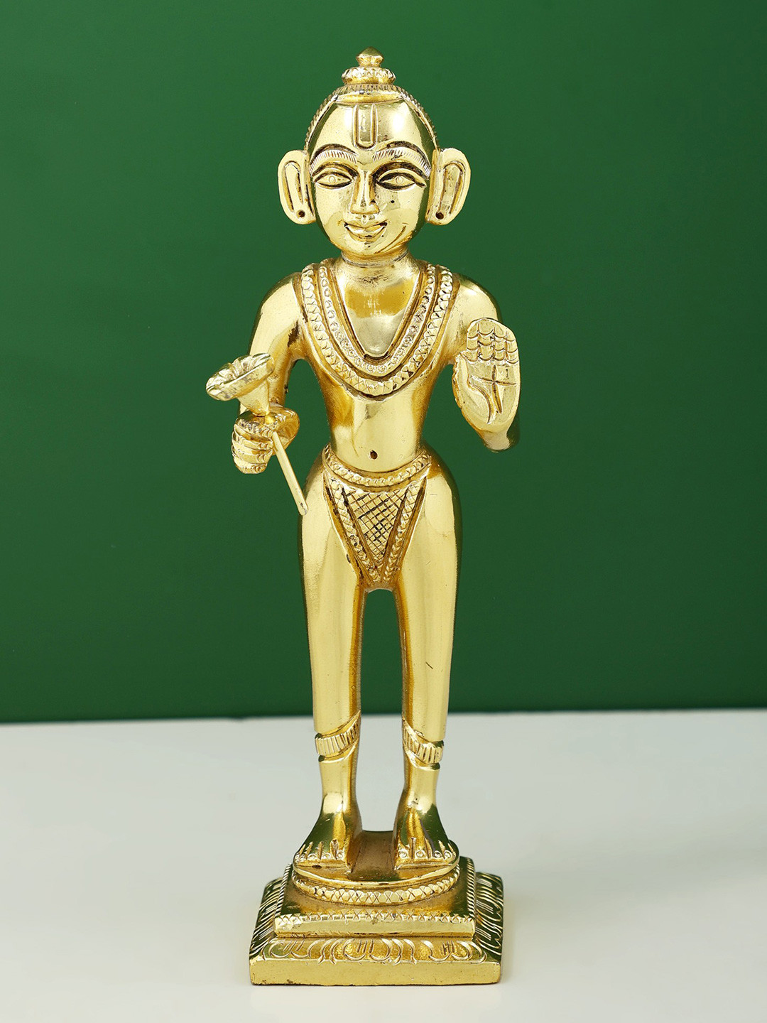 Exotic India Gold-Toned Shri Baba Balak Nath Brass Showpiece