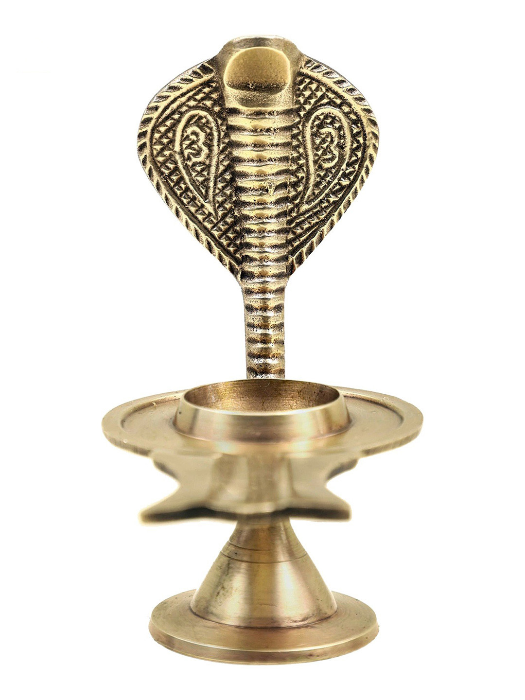 Exotic India Gold-Toned Small Brass Shivling Stand